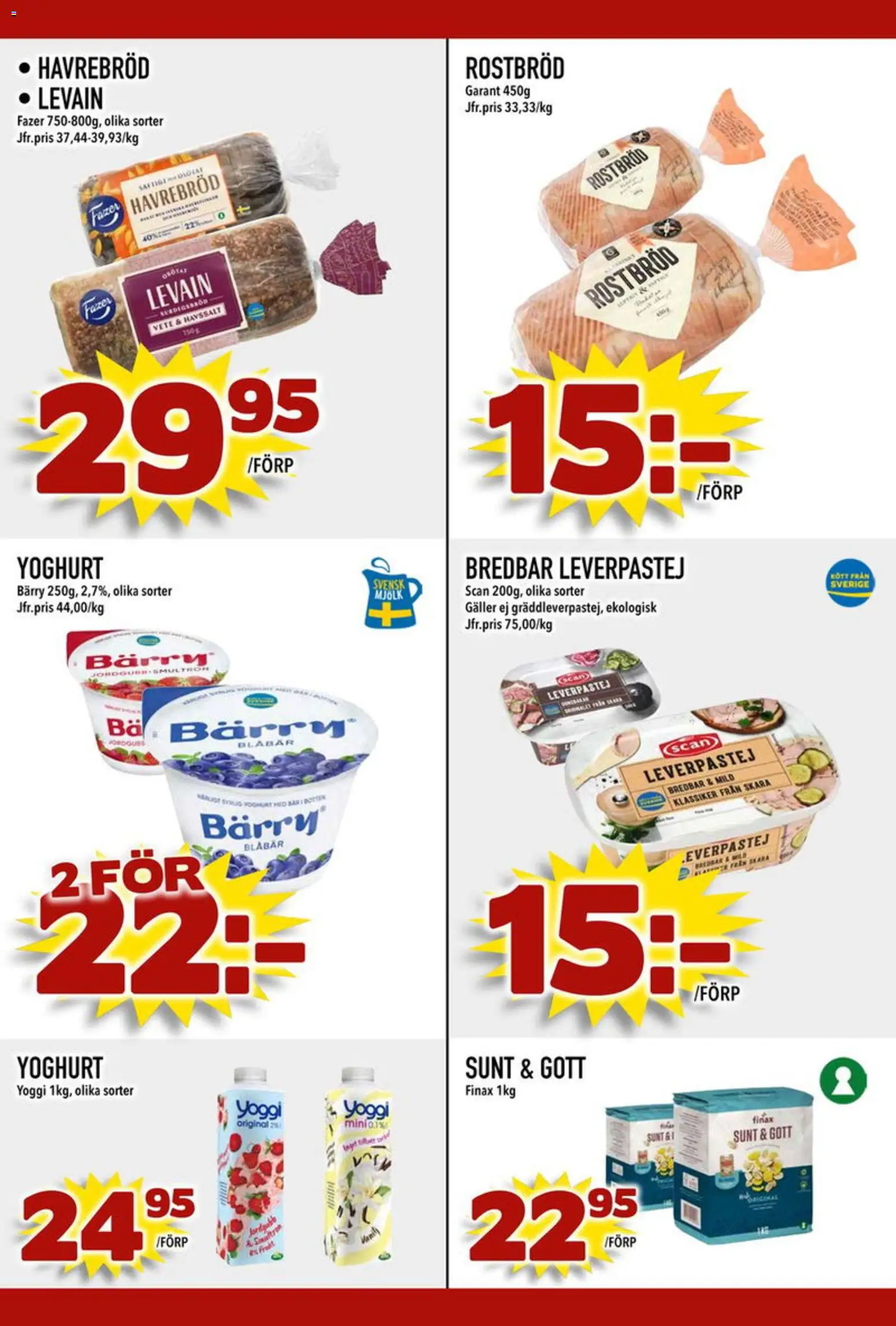 Din Mat reklamblad aktuell från 16.03.2026 | Sida: 4 | Produkter: Rostbröd, Levain, Yoggi, Blåbär