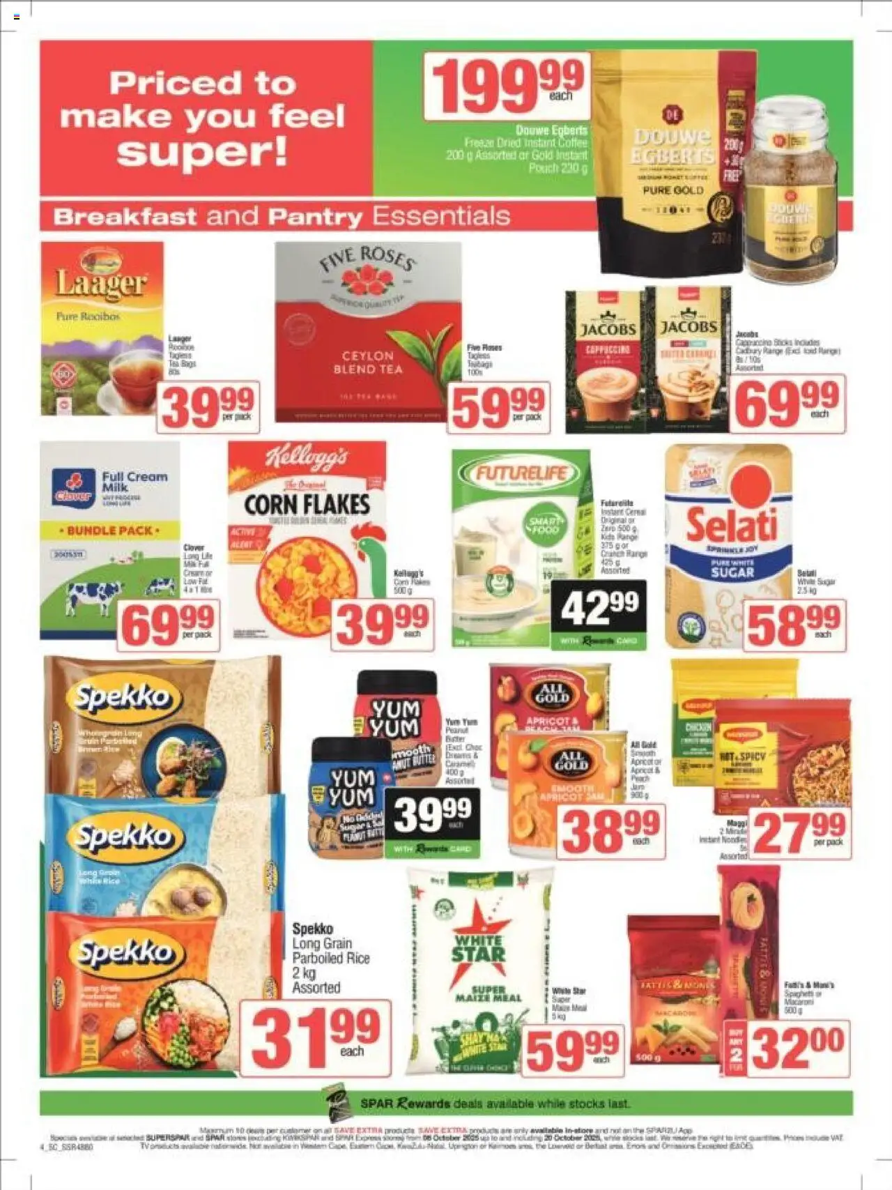 New Spar catalogue – valid from 08.10.2025 | Page: 4 | Products: Corn, Maize meal, Sugar, Estuche organizador de viaje