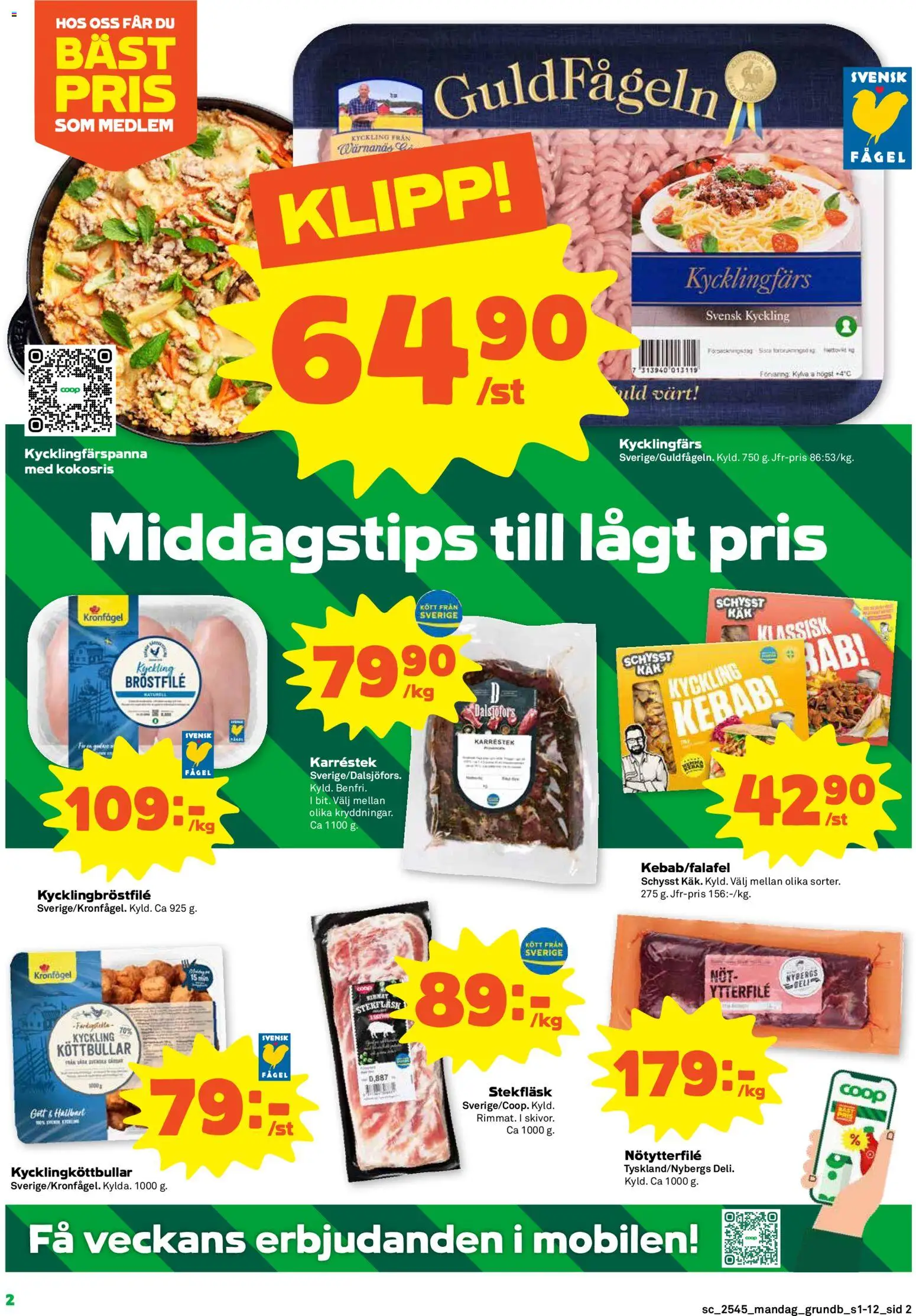 Stora Coop reklamblad aktuell från 03.11.2025 | Sida: 2 | Produkter: Köttbullar
