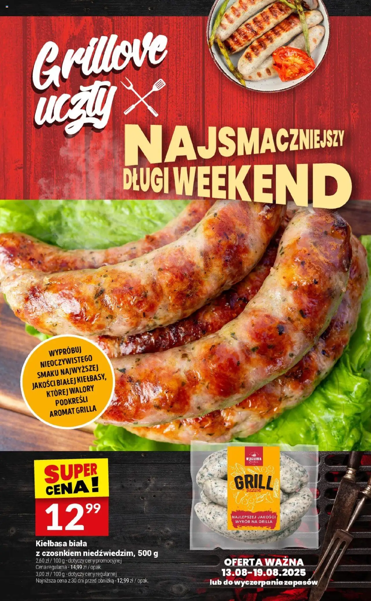 Twój Market Gazetka - Grill na weekend od 14.08.2025 | Strona: 3 | Produkty: Kiełbasa, Grill