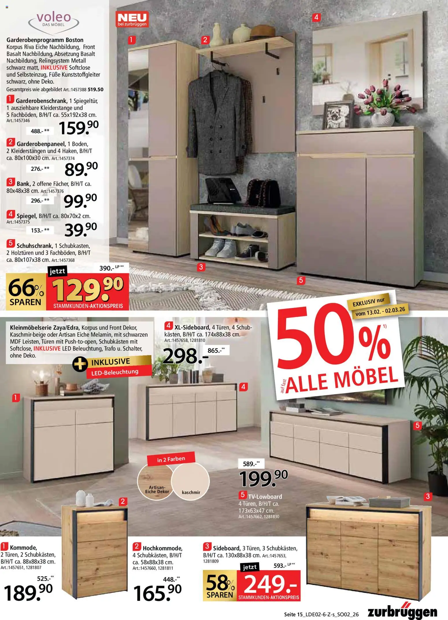 Zurbrüggen Red Shopping Week – gültig ab 13.02.2026 | Seite: 15 | Produkte: Kommode