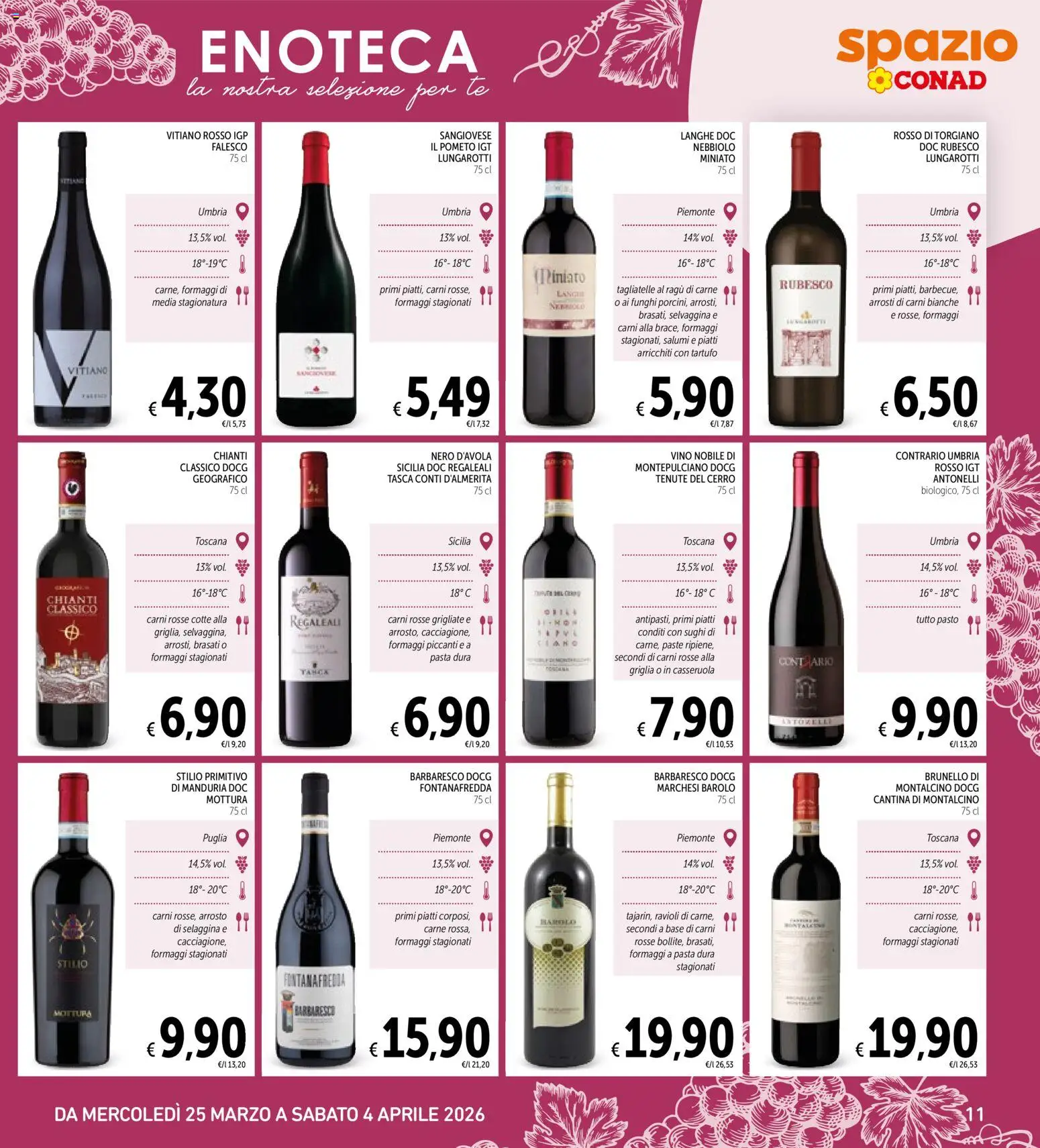 Volantino Spazio Conad del 25.03.2026 | Pagina: 11 | Prodotti: Tartufo, Tagliatelle, Ravioli, Enoteca