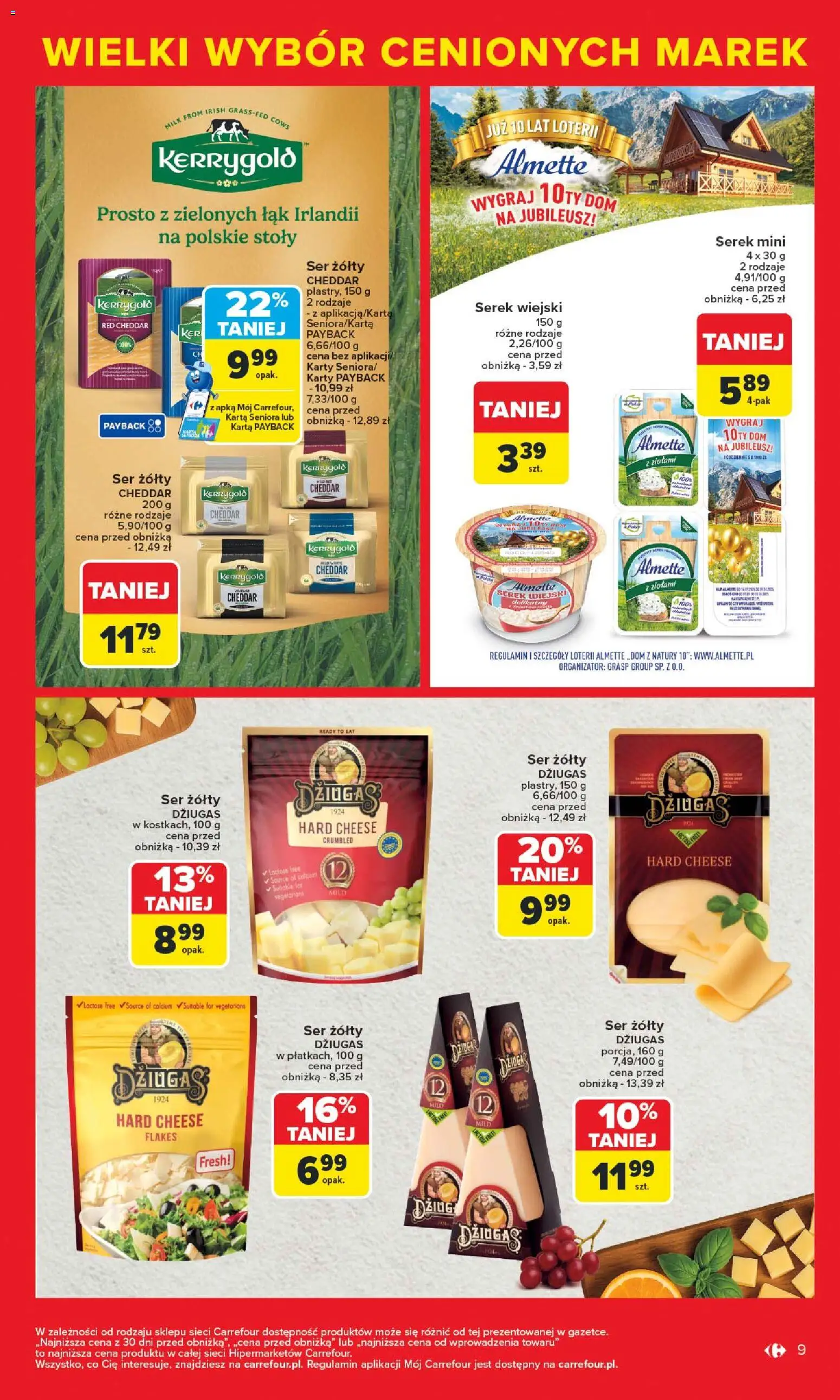 Carrefour Gazetka - Markowe atrakcje cenowe od 27.10.2025 | Strona: 11 | Produkty: Ser żółty, Serek, Ser, Cheddar
