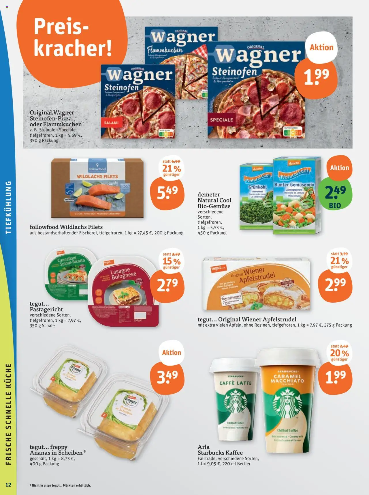 Tegut - Baden-Württemberg - gültig ab dem 28.07.2025 | Seite: 14 | Produkte: Kaffee, Küche, Starbucks, Salami