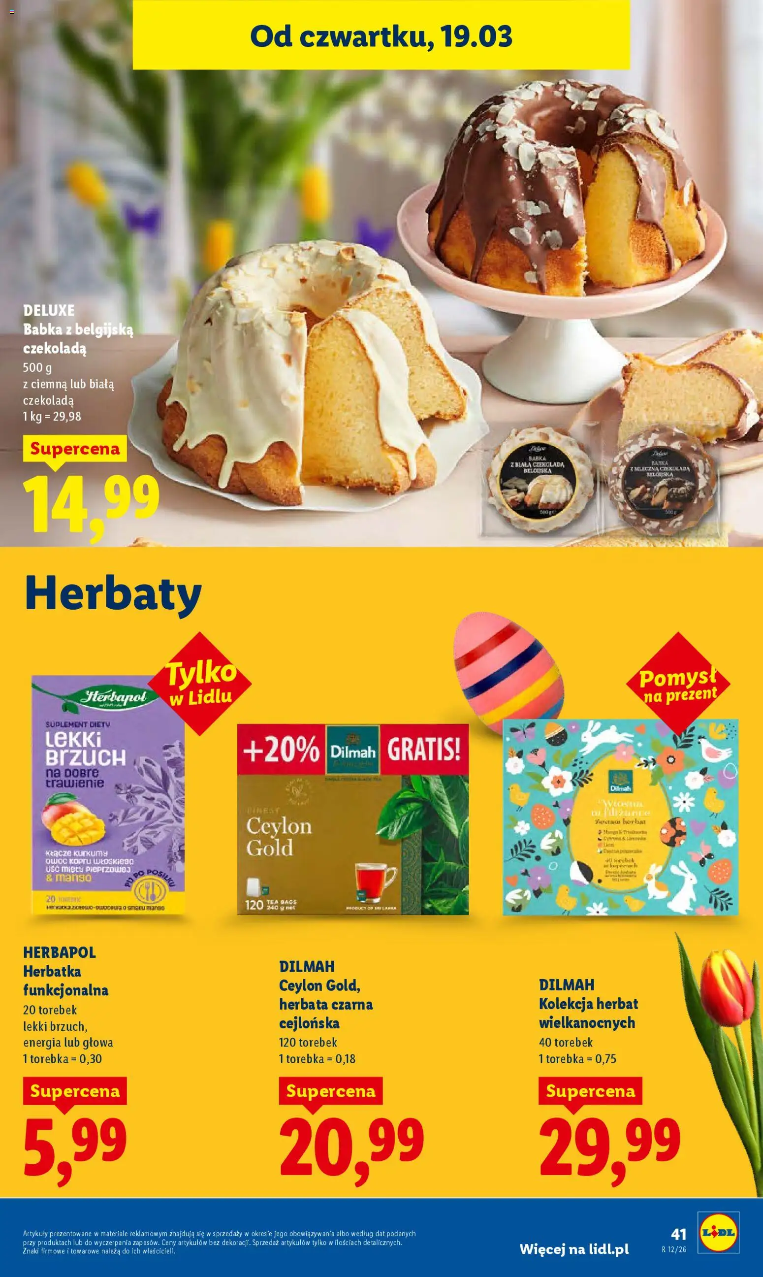 Lidl gazetka od 19.03.2026 | Strona: 41 | Produkty: Mango, Torebka, Babka, Herbata