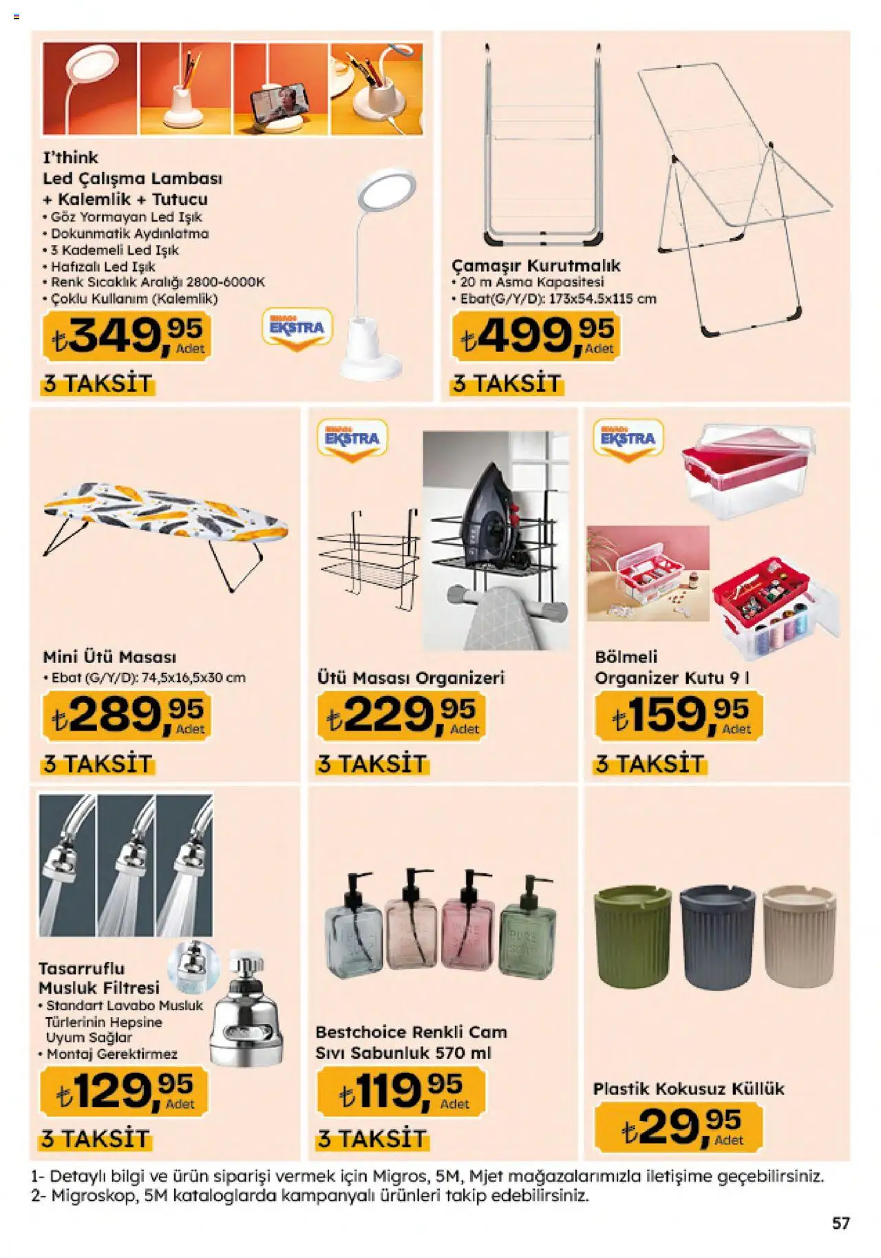 Migros Katalog - 5M Migroskop Dijital - 21.08.2025 tarihinden itibaren geçerlidir | Sayfa: 57 | Ürünler: Ütü masası, Kutu, Ütü, Sabunluk