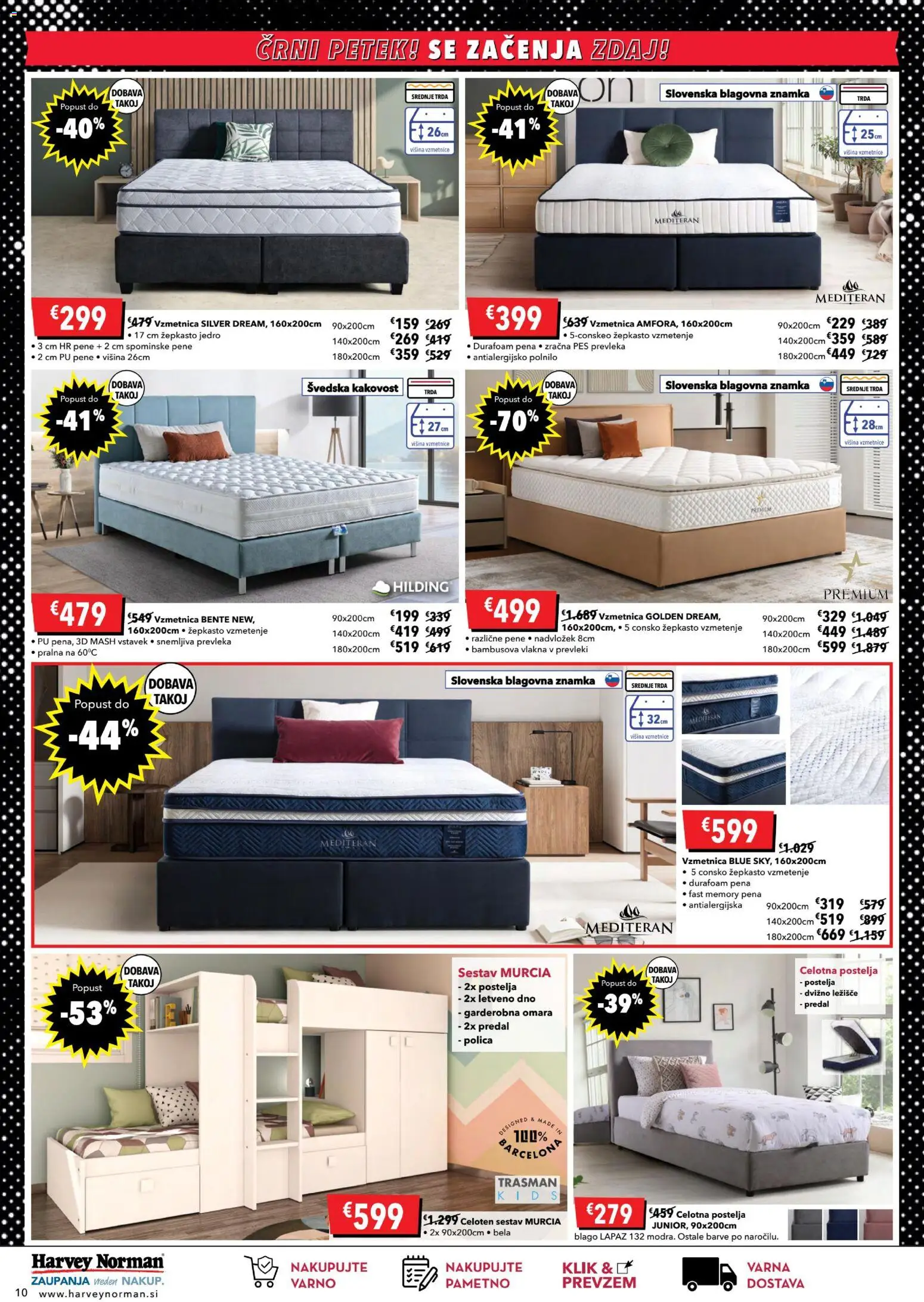 Novi Harvey Norman katalog ponudbe – veljaven od 20.11.2025 | Stran: 10 | Izdelki: Nadvložek, Postelja, Vzmetnica, Prevleka