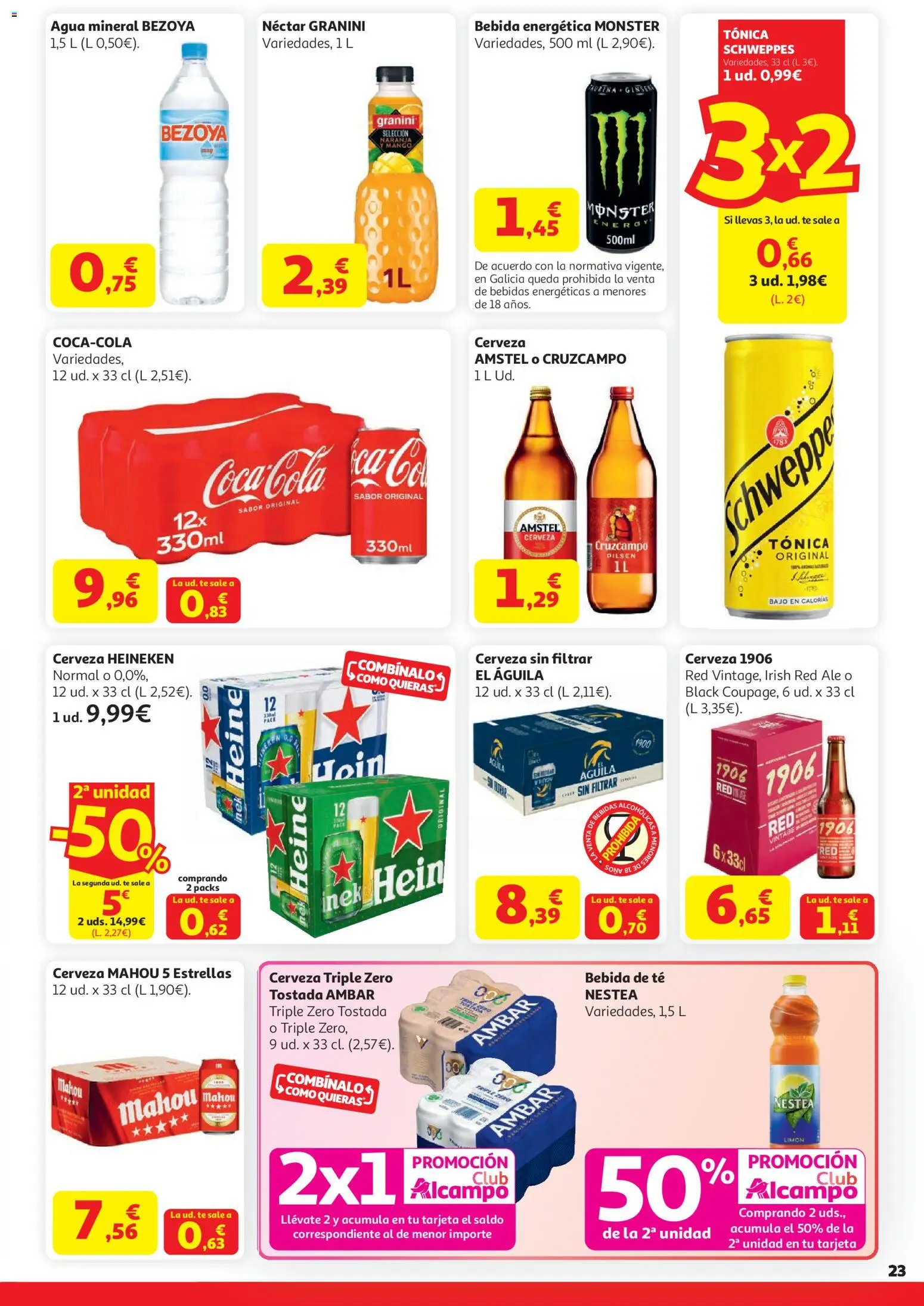 Alcampo  HG General Cat │ válido desde el 07.04.2026 | Página: 23 | Productos: Cerveza, Té, Ρούτερ, Σπανάκι