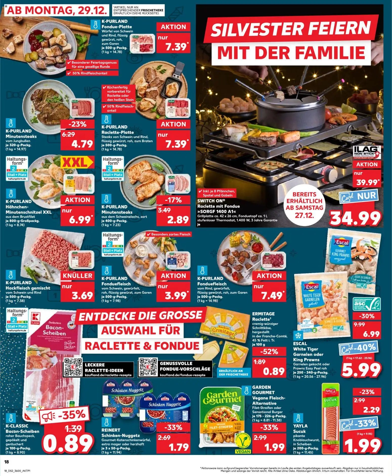 Kaufland prospekt Zeitz	 – gültig ab 27.12.2025 | Seite: 18 | Produkte: Hahnchen, Fondue, Fleisch, Hackfleisch
