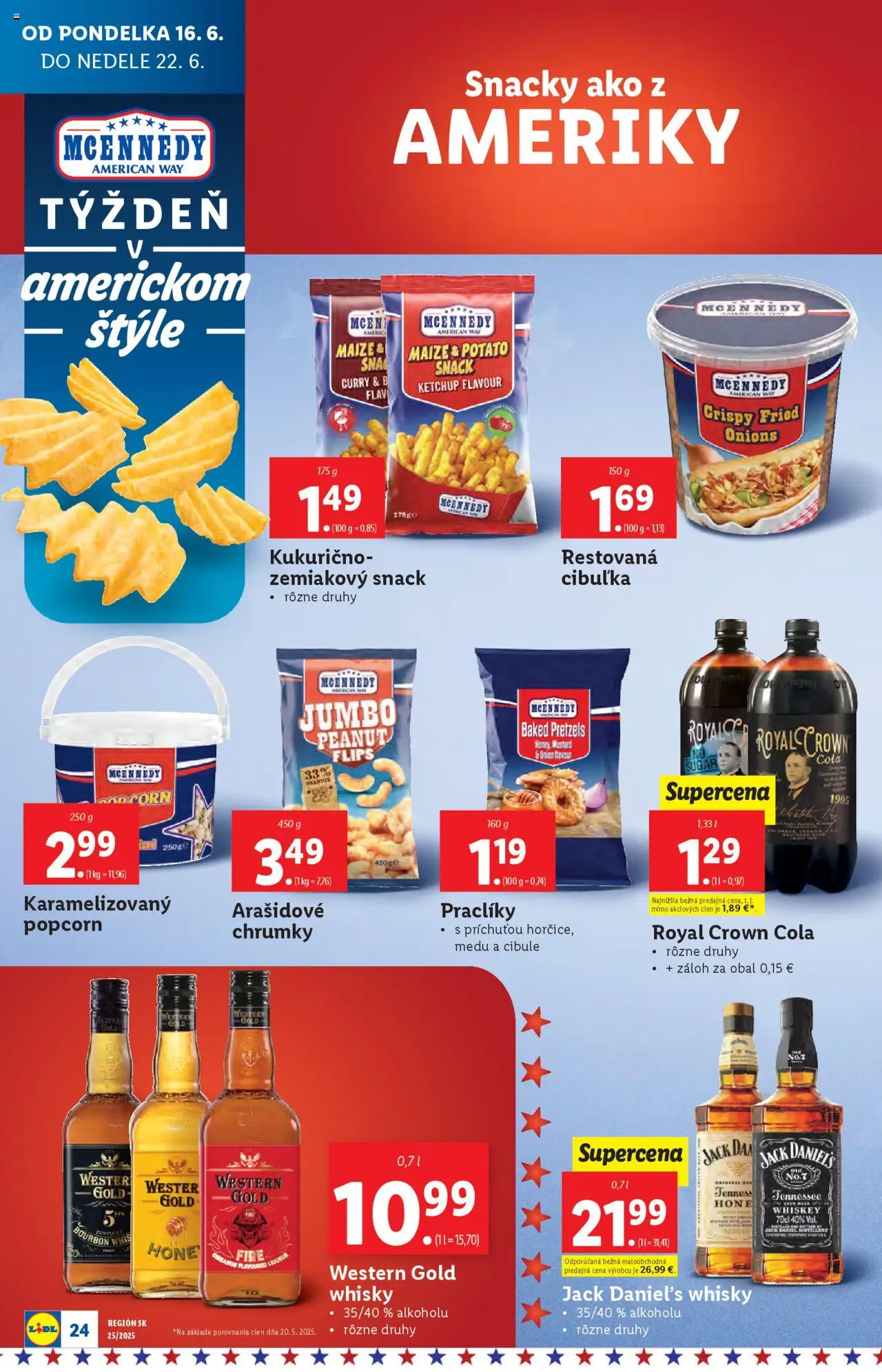 Lidl leták │ platný od 16.06.2025 | Strana: 28 | Produkty: Bourbon, Whisky, Cola, Jack Daniel's