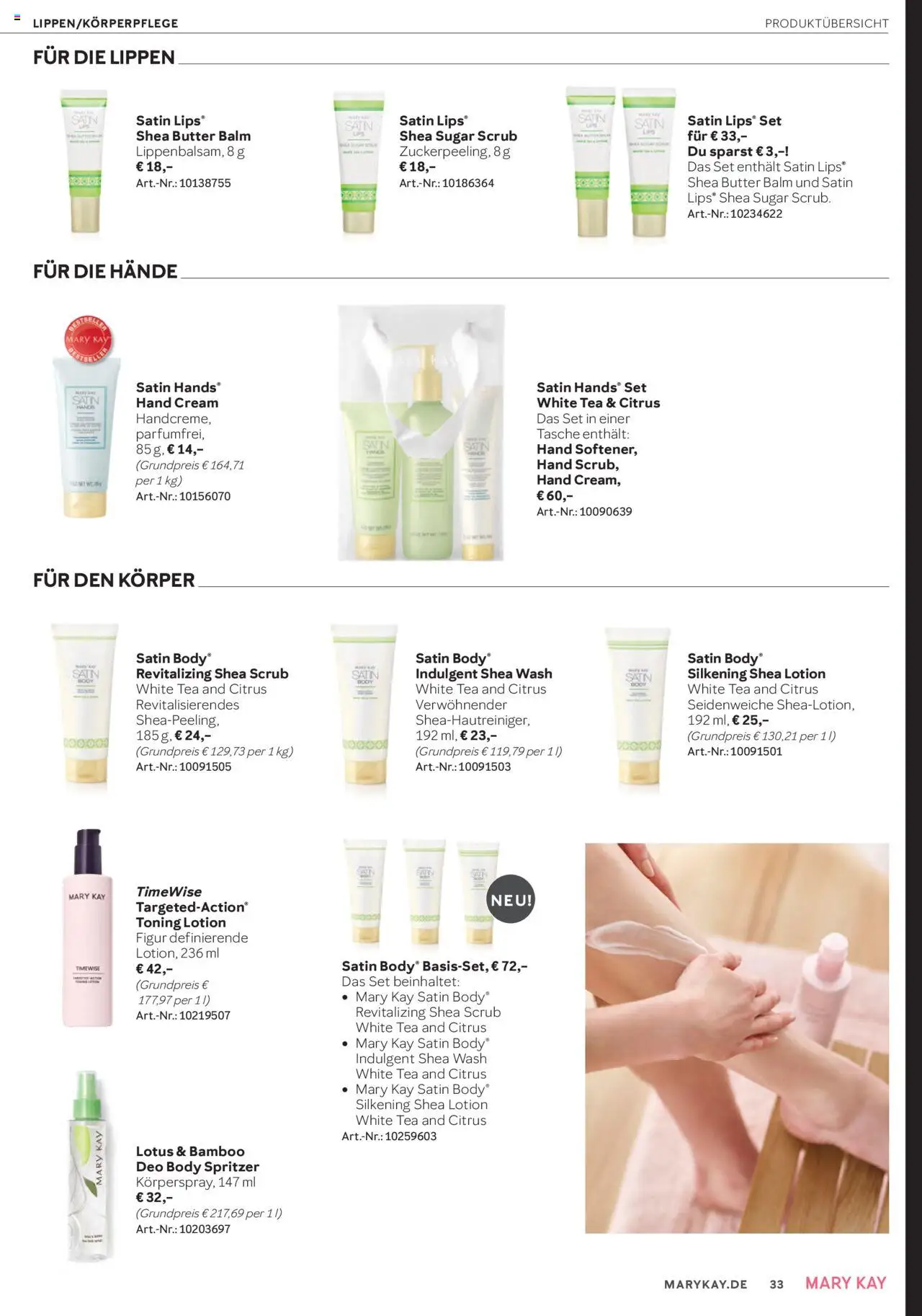 Mary Kay Katalog – gültig ab 15.10.2025 | Seite: 33 | Produkte: Tasche, Butter