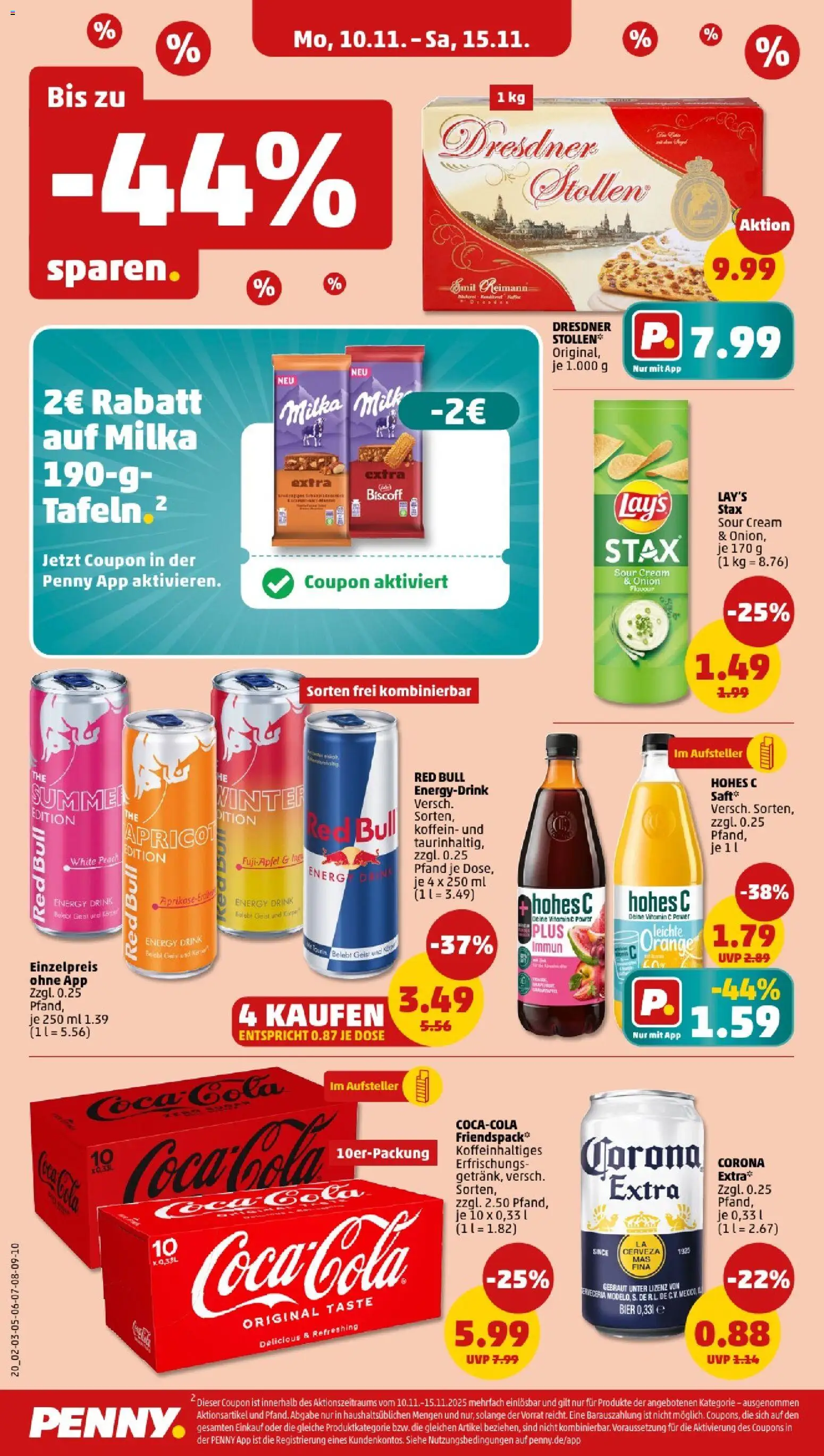 Penny - Niedersachsen – gültig ab 10.11.2025 | Seite: 20 | Produkte: Coca cola, Energy, Bier, Grat