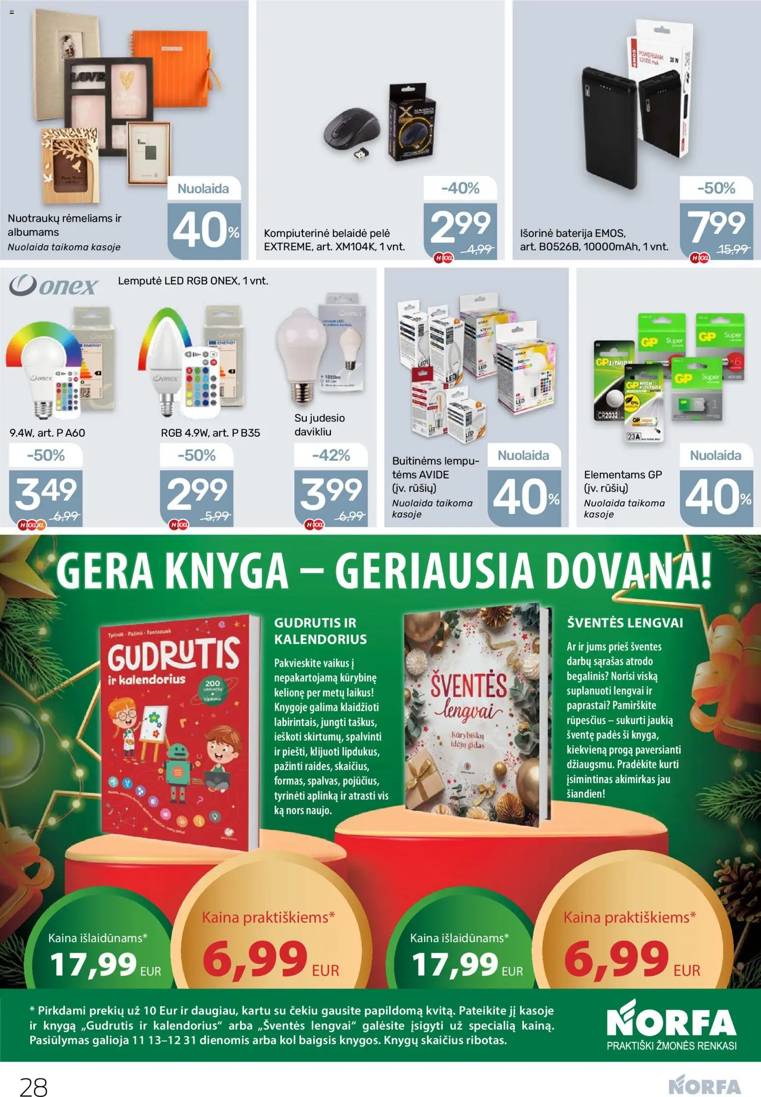 NORFA akcijos nuo 13.11.2025 | Puslapis: 28 | Prekių: Pelė, Baterija
