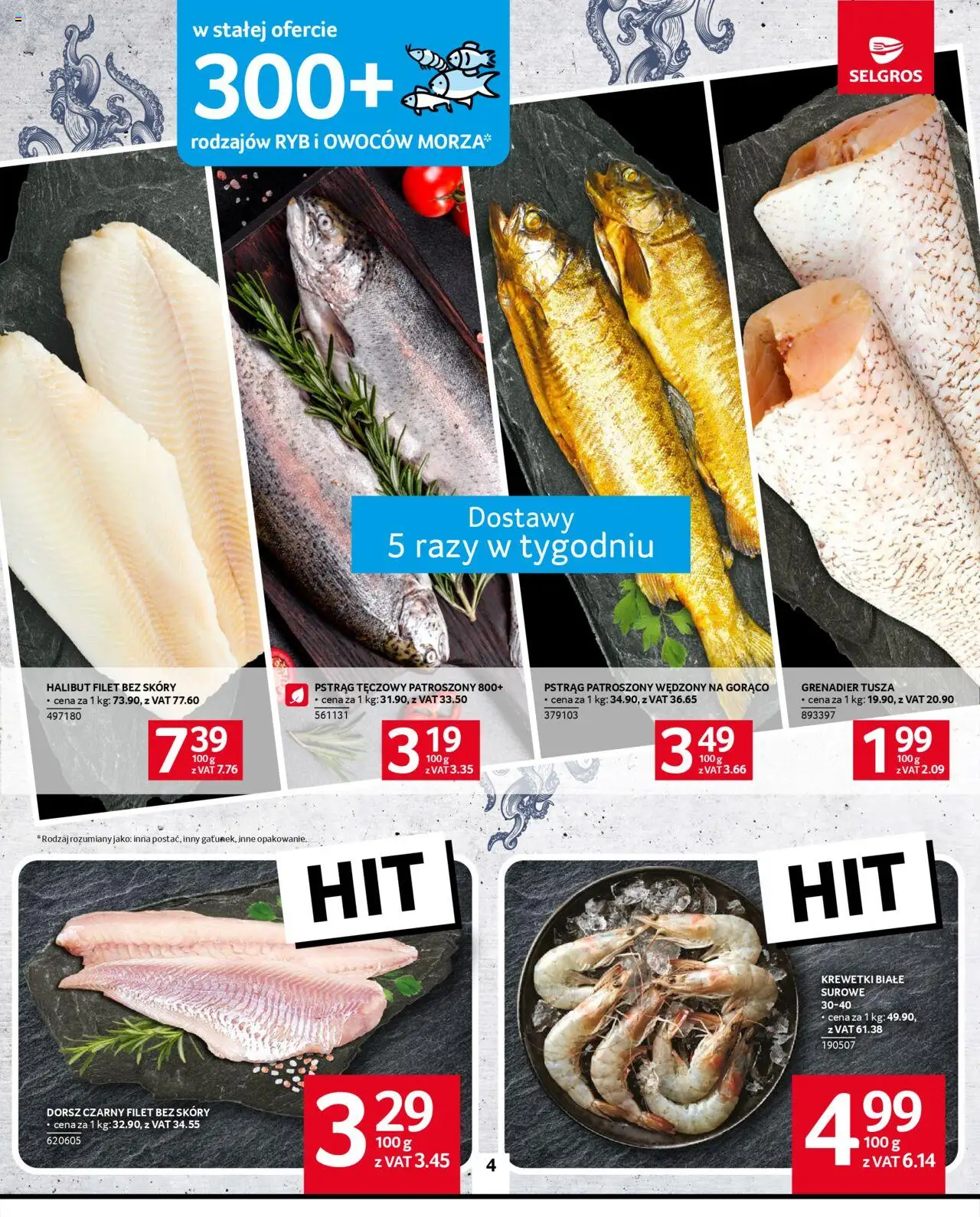 Selgros cash&carry Gazetka od 18.06.2025 | Strona: 4 | Produkty: Krewetki, Pstrąg, Krewetki białe, Dorsz czarny