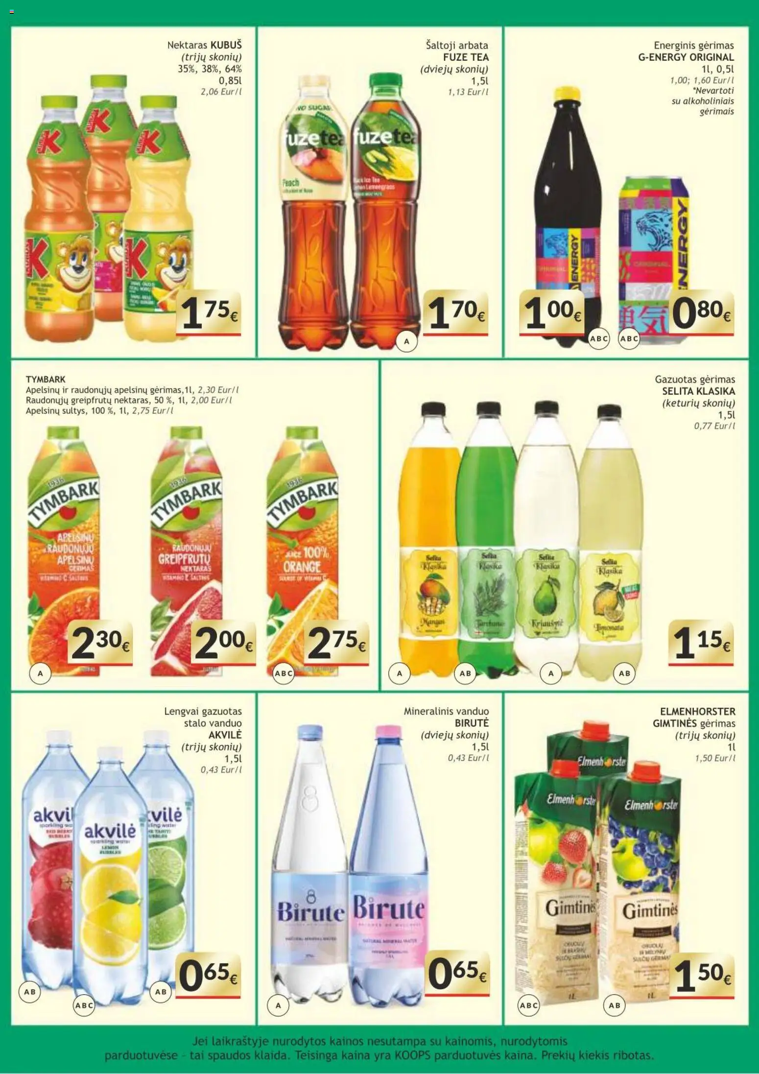 Koops akcijos nuo 16.02.2026 | Puslapis: 10 | Prekių: Energinis gėrimas, Arbata, Mineralinis vanduo
