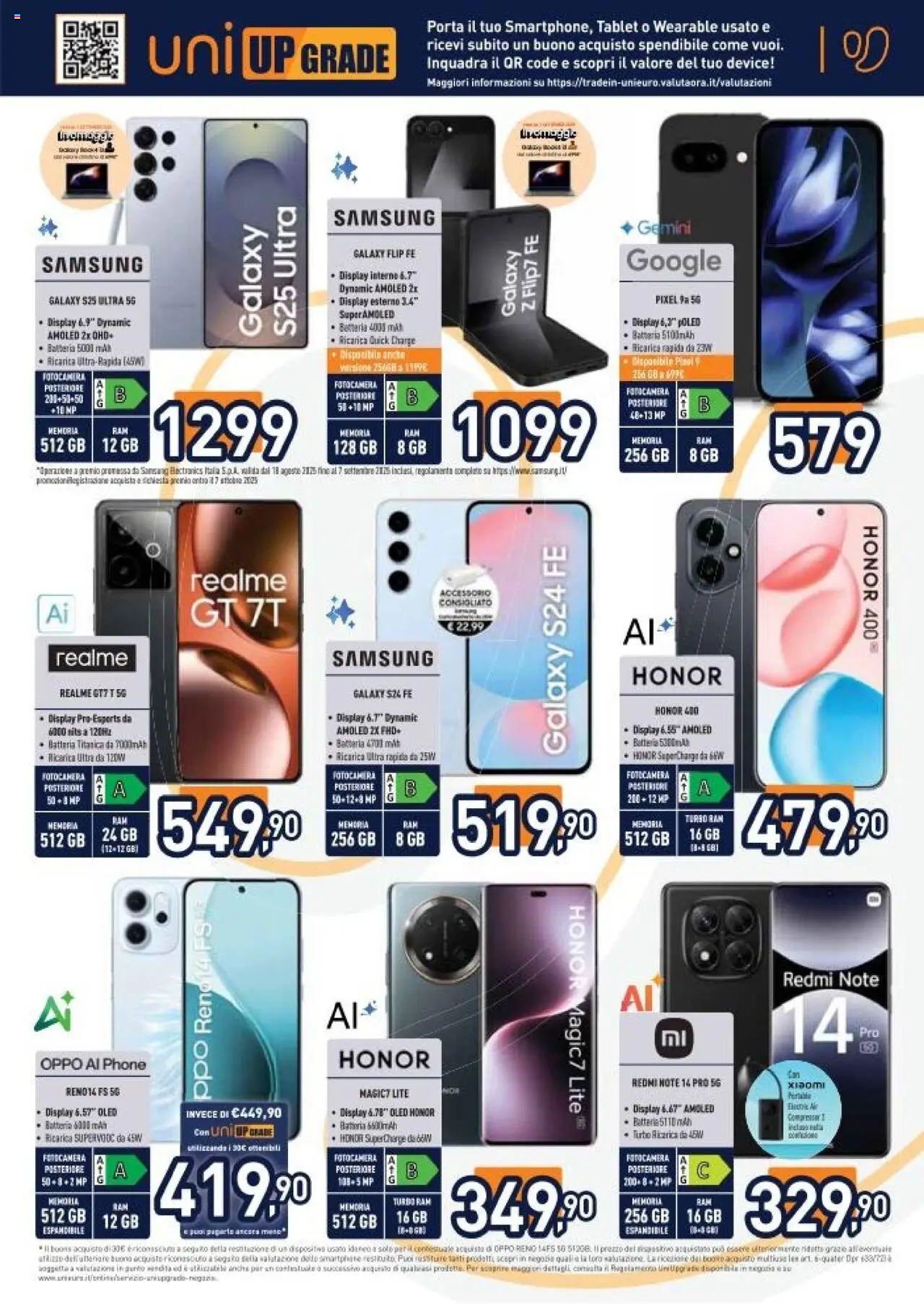 Volantino Unieuro del 22.08.2025 | Pagina: 12 | Prodotti: Samsung Galaxy, Tablet, Fotocamera, Batterie