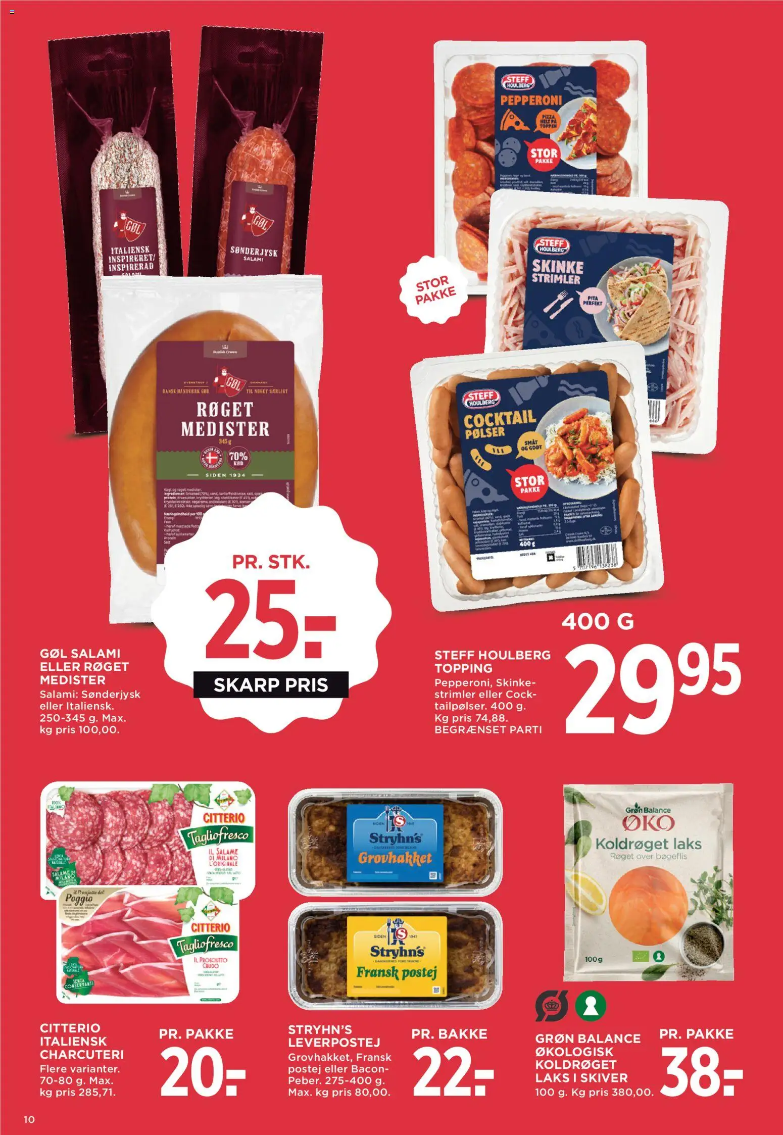 Meny tilbudsavis – gyldig fra 20.02.2026 | Side: 13 | Produkter: Pølser, Salami, Leverpostej, Bacon