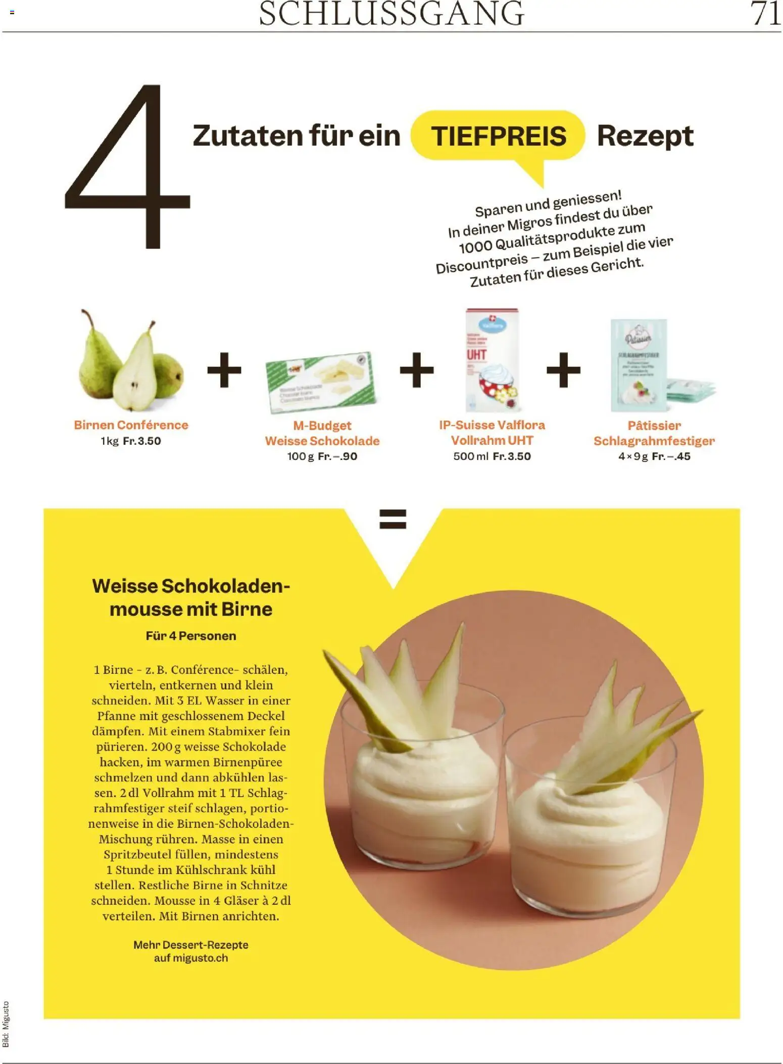 Migros Magazin – gültig ab 16.12.2025 | Seite: 71 | Produkte: Schokolade, Wasser, Stabmixer, Kühlschrank