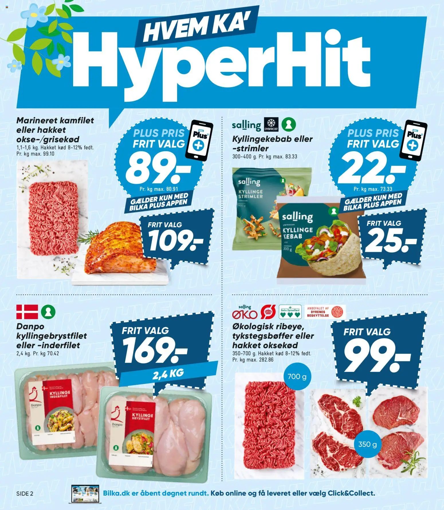 Bilka tilbudsavis – gyldig fra 10.04.2026 | Side: 2 | Produkter: Hakket kød, Oksekød, Kebab