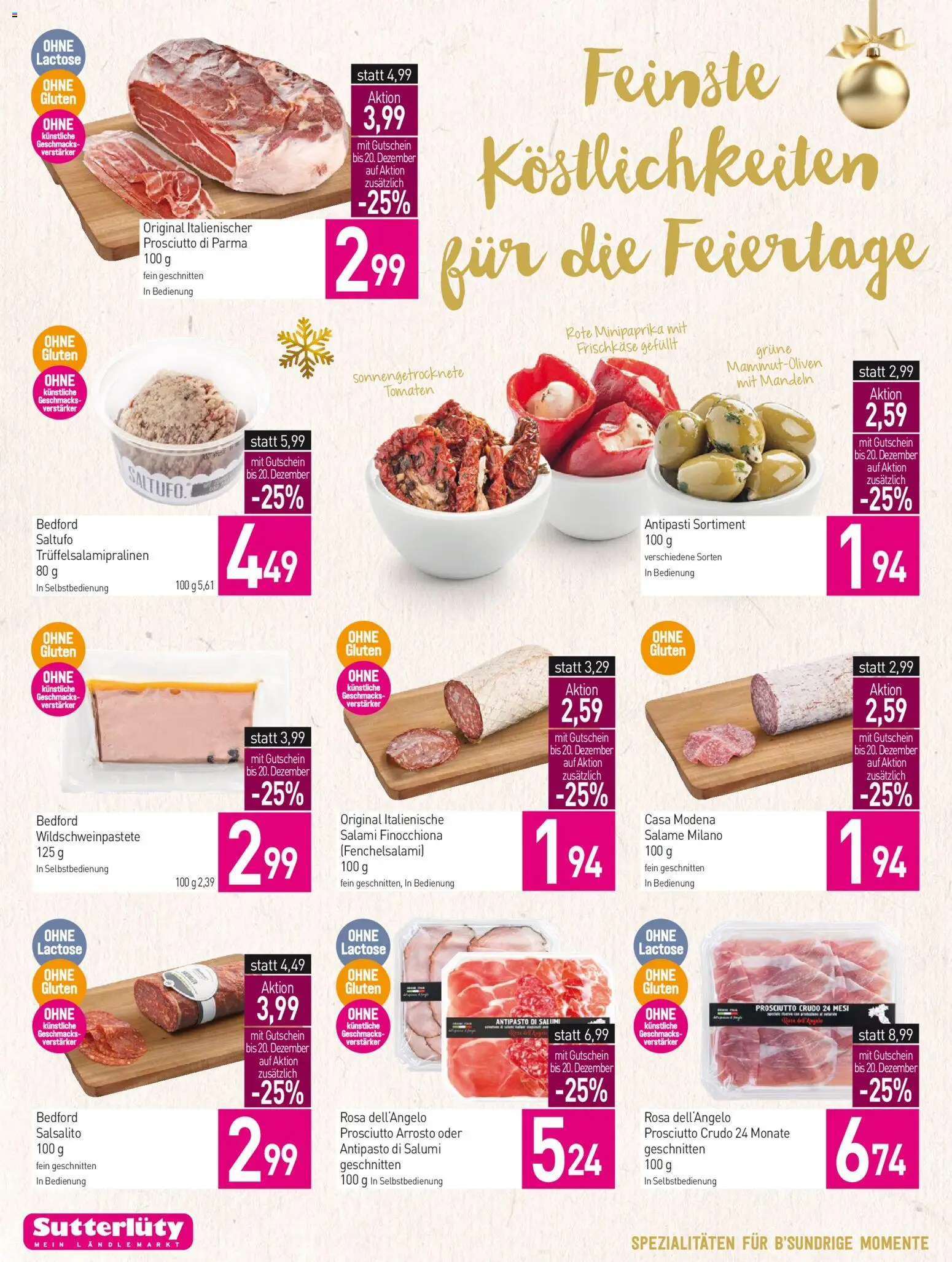 Sutterlüty Flugblatt gültig ab 18.12.2025 | Seite: 10 | Produkte: Salami, Tomaten