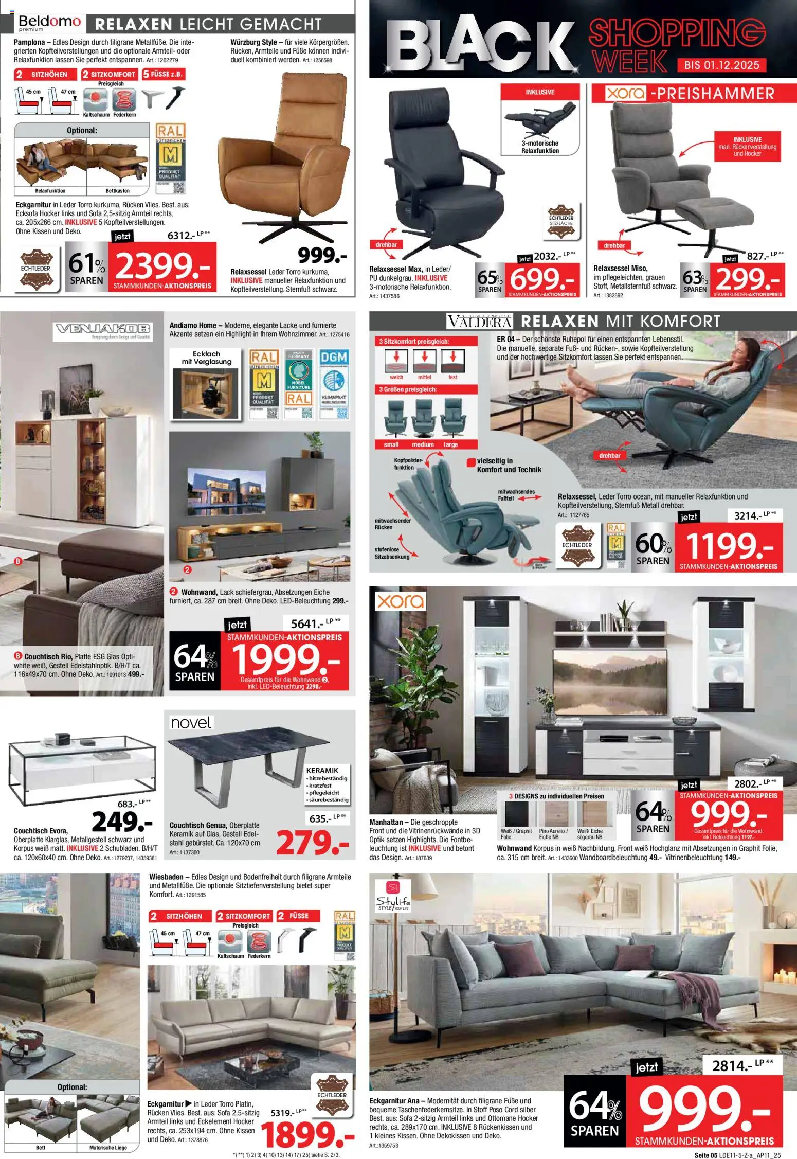 Zurbrüggen - Black Friday – gültig ab 21.11.2025 | Seite: 5 | Produkte: Hocker, Wohnwand, Bett, Couchtisch