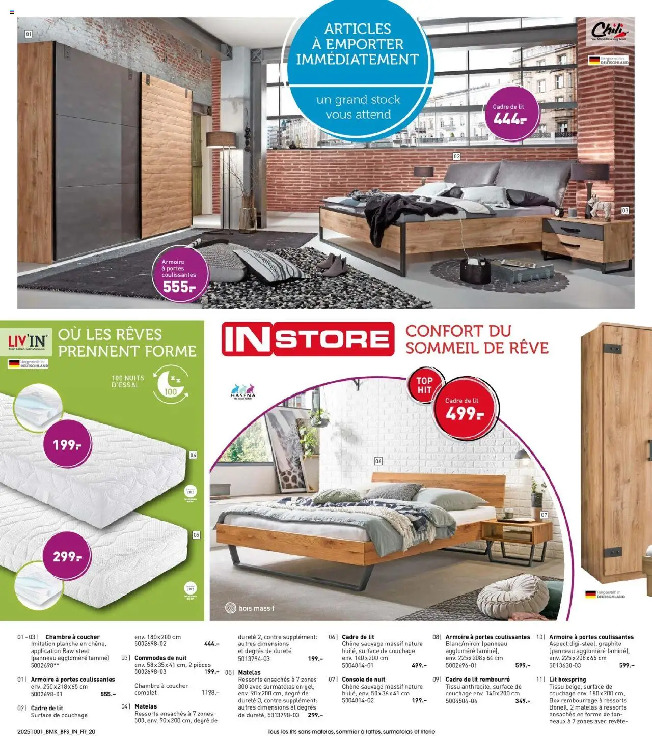 {H1} | Page: 20 | Produits: Surmatelas, Store, Armoire, Cadre
