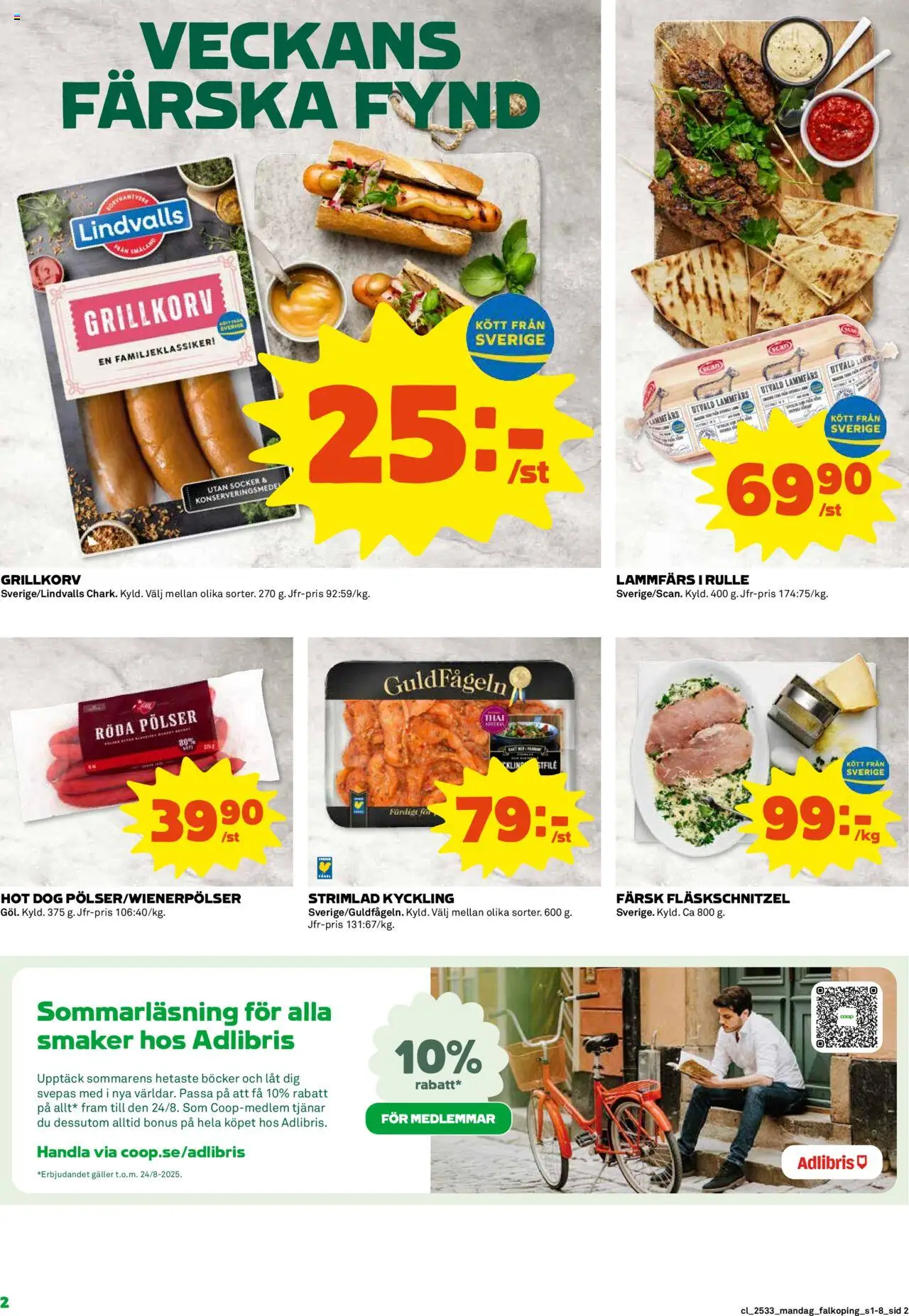 Coop reklamblad aktuell från 11.08.2025 | Sida: 2 | Produkter: Galler, Grillkorv