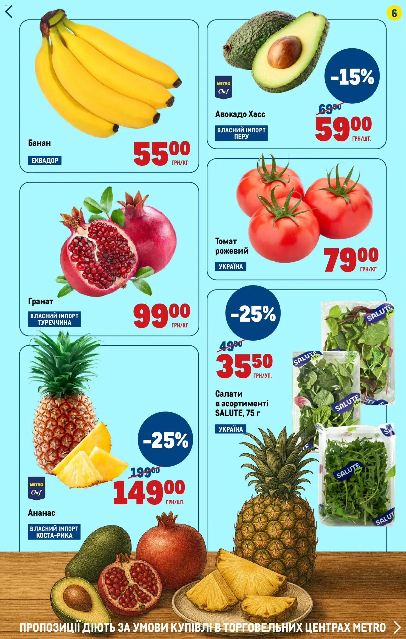 Metro Kаталог - дійснийкції з 06.11.2025 | Сторінка: 6 | Товари: Ананас, Авокадо
