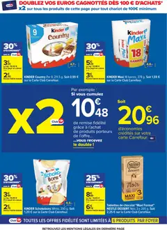 Carrefour - Prévisualisation de Carrefour Le mois vip, des promos très importantes valide à partir de 24.02.2026 | Page: 8 | Produits: Kinder maxi, Tablettes de chocolat, Chocolat, Kinder country