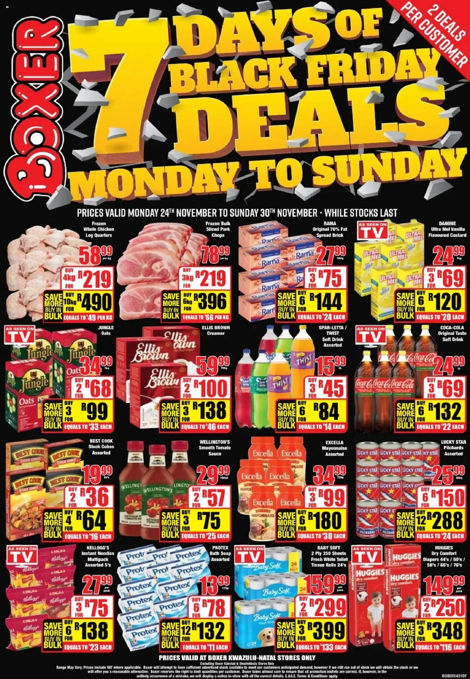 New Boxer catalogue – valid from 24.11.2025 | Page: 4 | Products: Pilchards, Bath, Pork, Soap