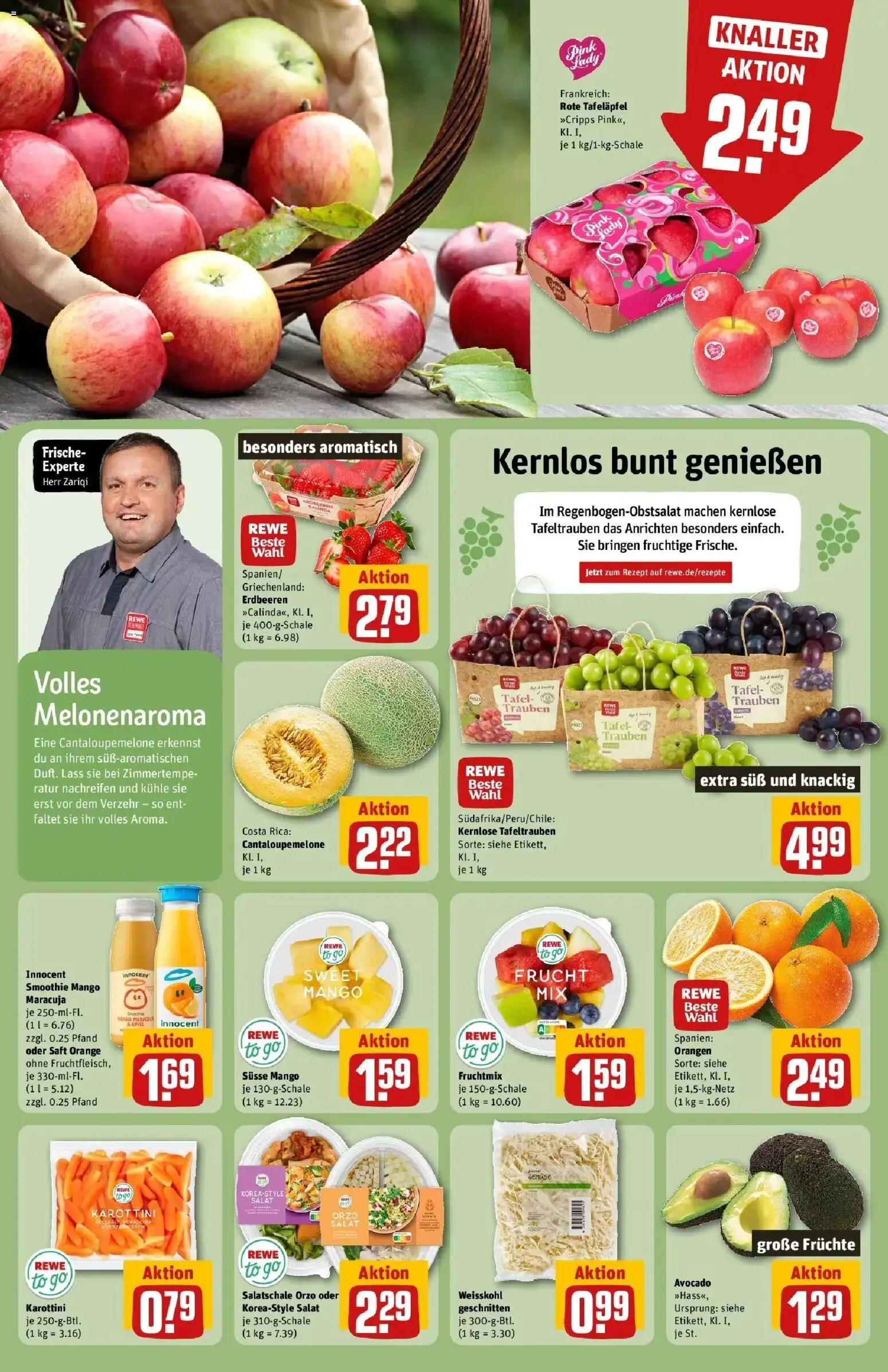 Rewe Prospekt Köln / Weidenpesch	 – gültig ab 12.04.2026 | Seite: 6 | Produkte: Trauben, Avocado, Saft, Salat