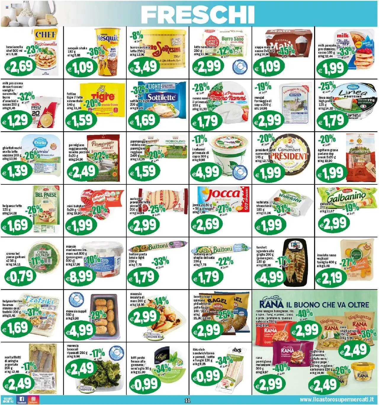 Volantino Il Castoro del 17.10.2025 | Pagina: 11 | Prodotti: Latte, Burro, Stracchino, Melanzane