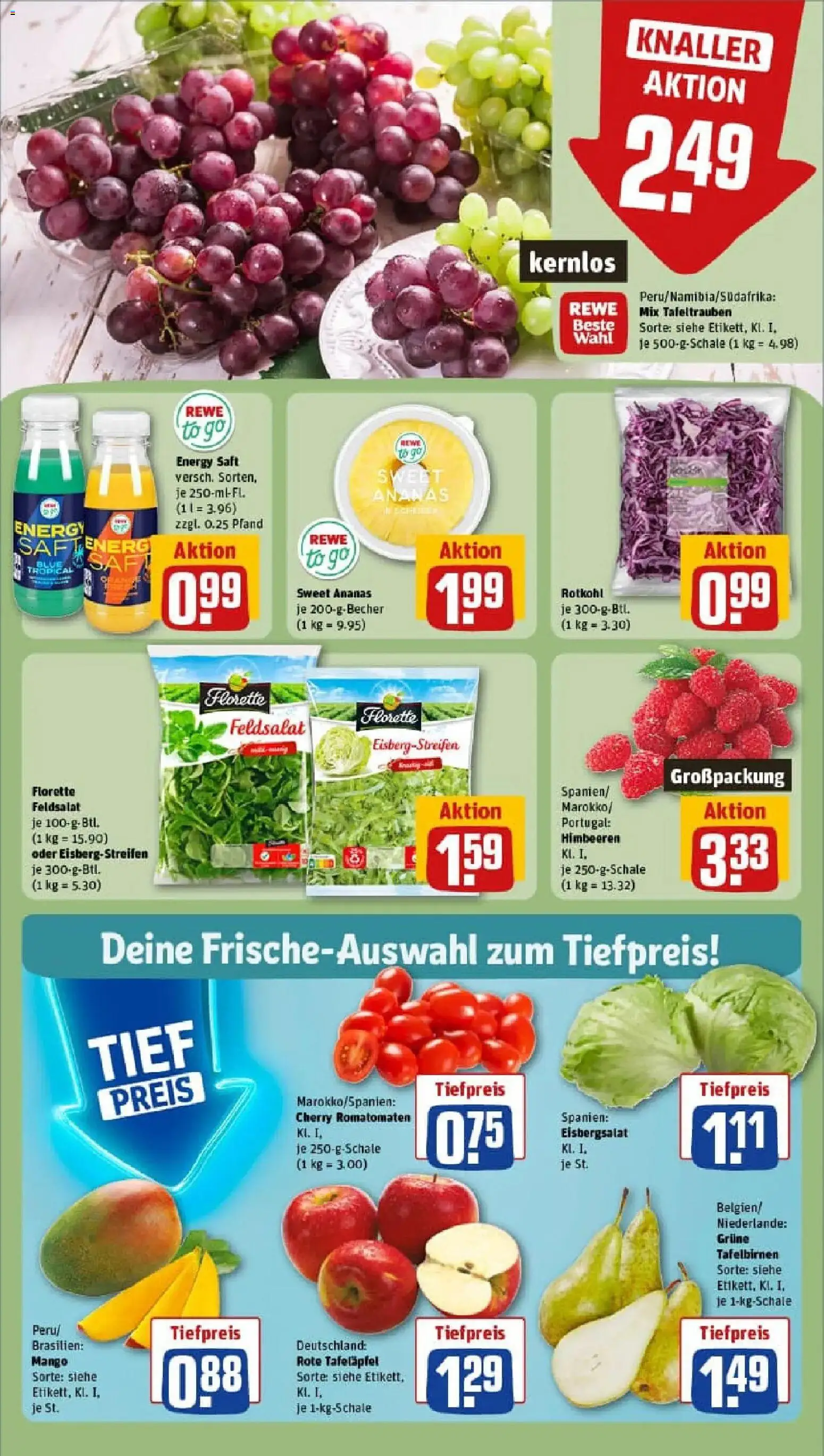 Rewe prospekt München / Neuhausen-Nymphenburg	 – gültig ab 19.01.2026 | Seite: 8 | Produkte: Himbeeren, Rotkohl, Ananas, Eisbergsalat