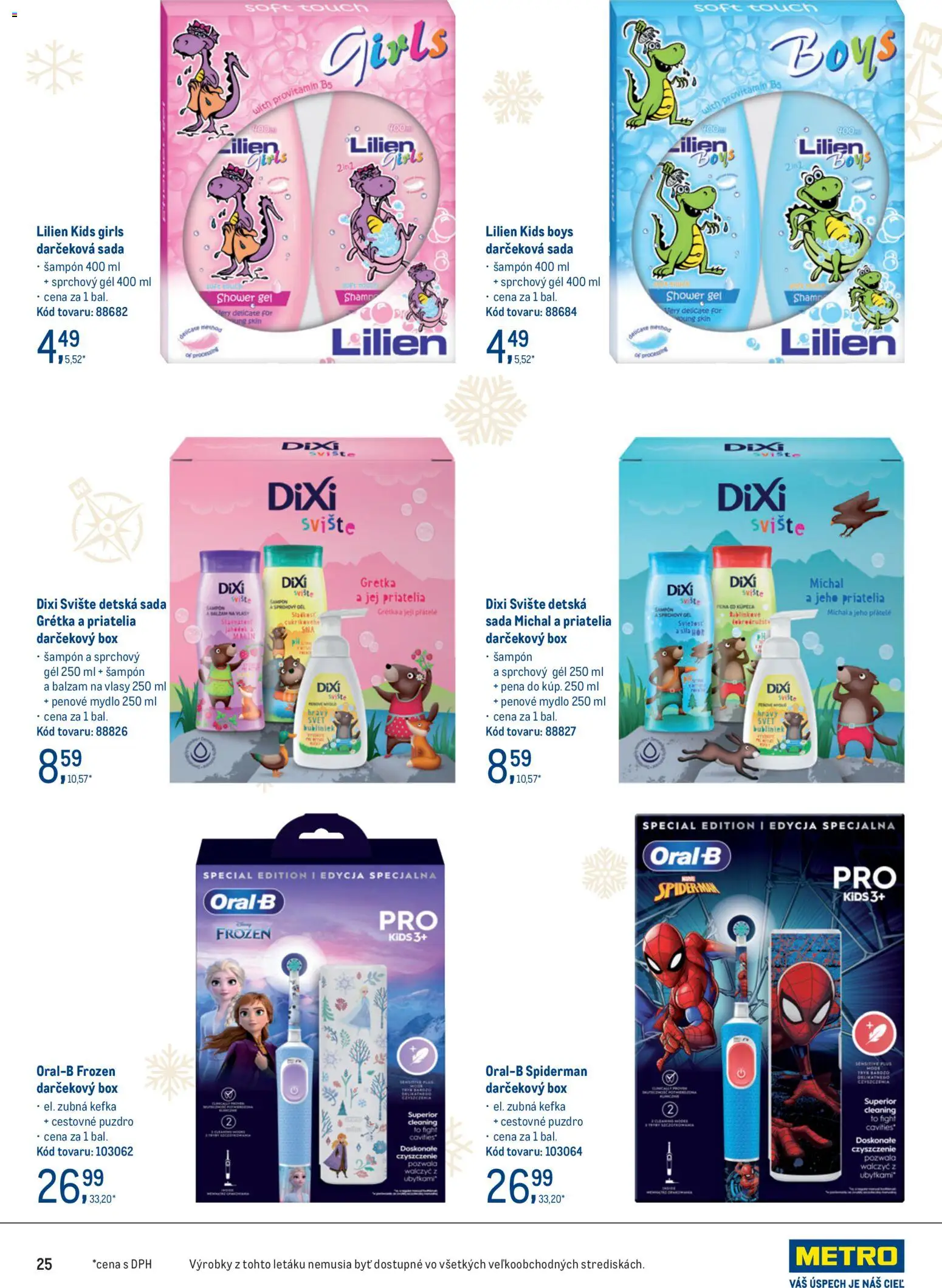 Nové Metro akcie – leták je platný od 19.11.2025 | Strana: 25 | Produkty: Zubná kefka, Mydlo, Pena do kúpeľa