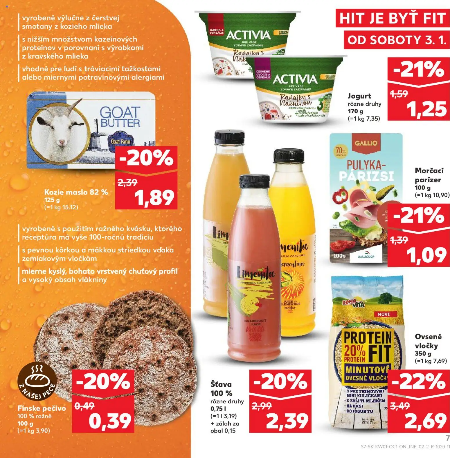 Kaufland SK akciós ujság - amely érvényes a következő dátumtól: 03.01.2026 | Oldal: 7 | Termékek: Protein, Párizsi