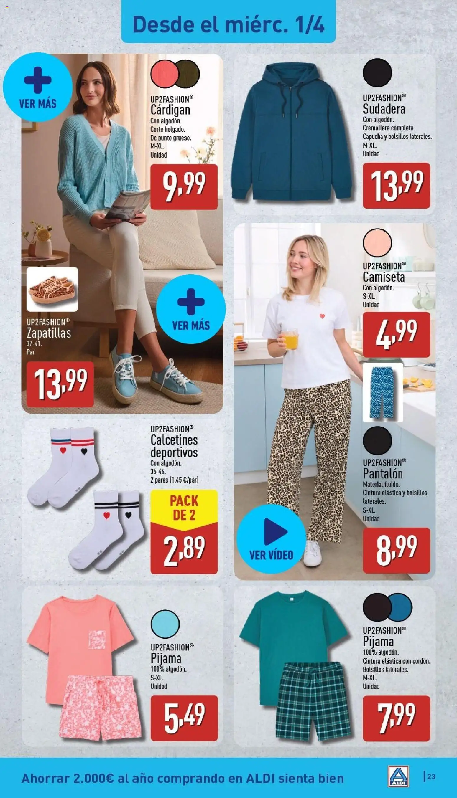Aldi folleto Canarias │ válido desde el 30.03.2026 | Página: 23 | Productos: Sudadera, Pijama, Zapatillas, Video