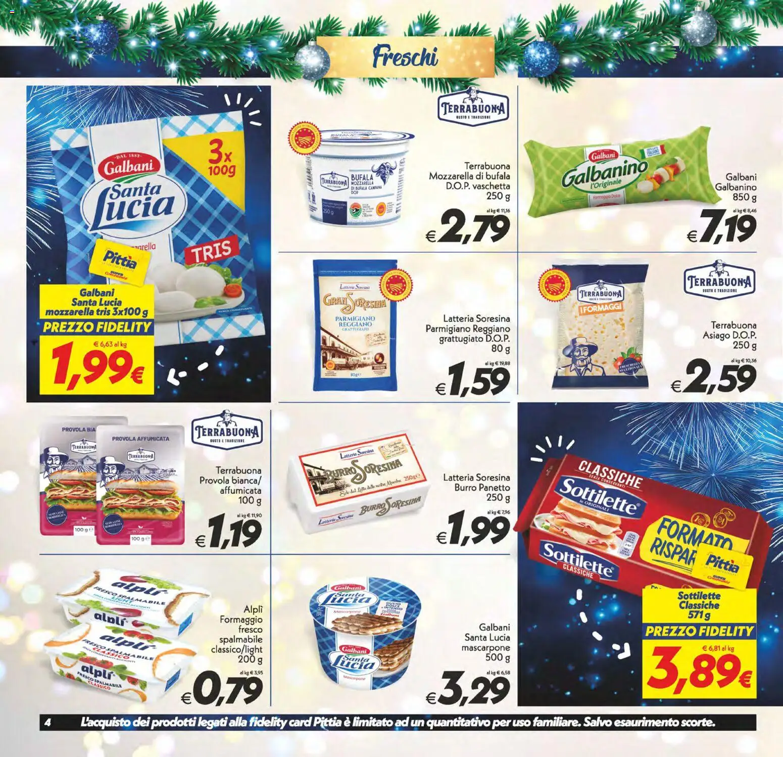 Volantino SuperConveniente del 27.12.2025 | Pagina: 4 | Prodotti: Mozzarella, Burro, Provola, Mascarpone