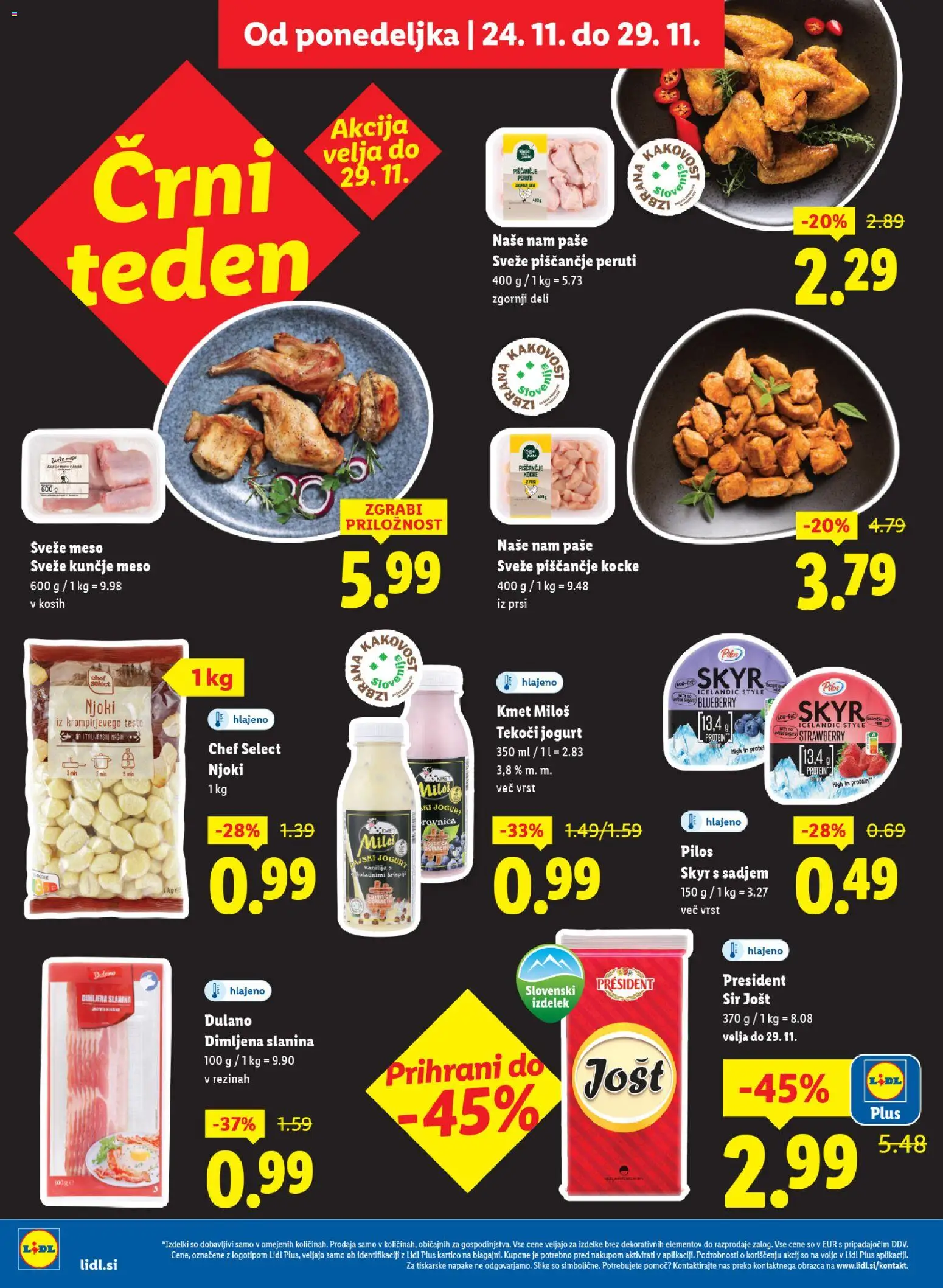 Novi Lidl katalog ponudbe – veljaven od 24.11.2025 | Stran: 30 | Izdelki: Skyr, Slanina, Sir, Jogurt