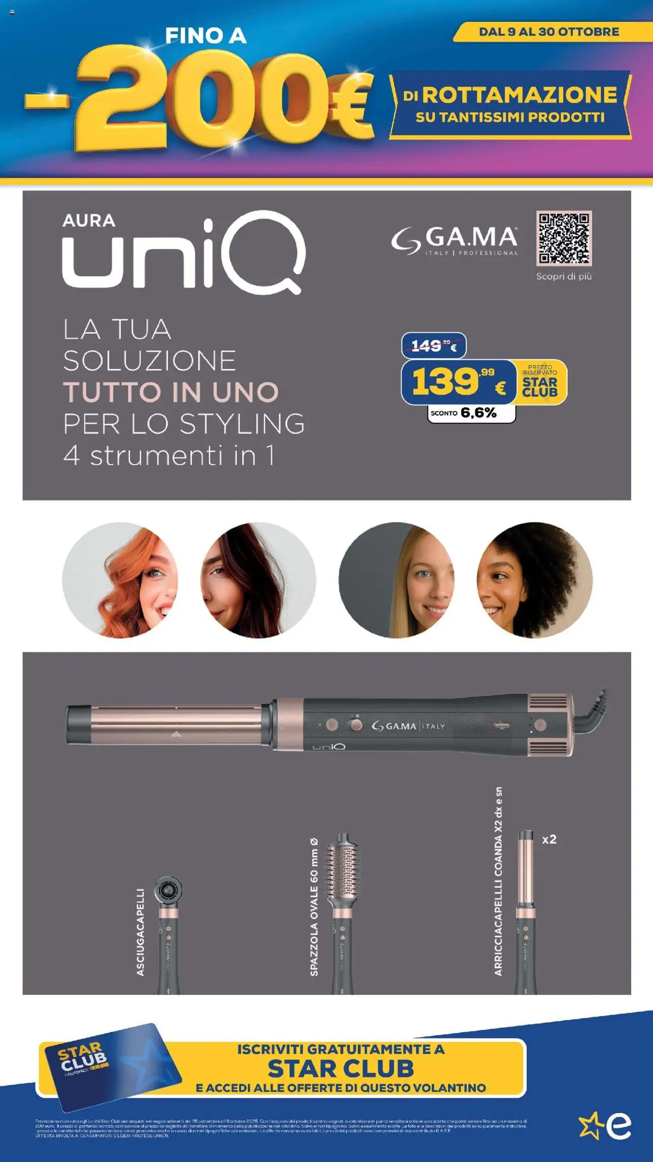 Volantino Euronics del 09.10.2025 | Pagina: 20 | Prodotti: Spazzola, Arricciacapelli, Asciugacapelli
