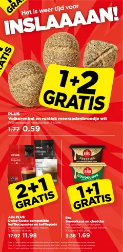 Dolce Gusto compatible koffiecapsules en koffiepads, Alle PLUS Dolce Gusto compatible koffiecapsules en koffiepads Prijsvoorbeeld: Koffiepads regular, 3 zakken à 36 stuks - Voorbeeld van een folder van Plus, geldig van 25.02.2026 | Pagina: 8 | Producten: Kaas, Koffiepads, Kan, Pads