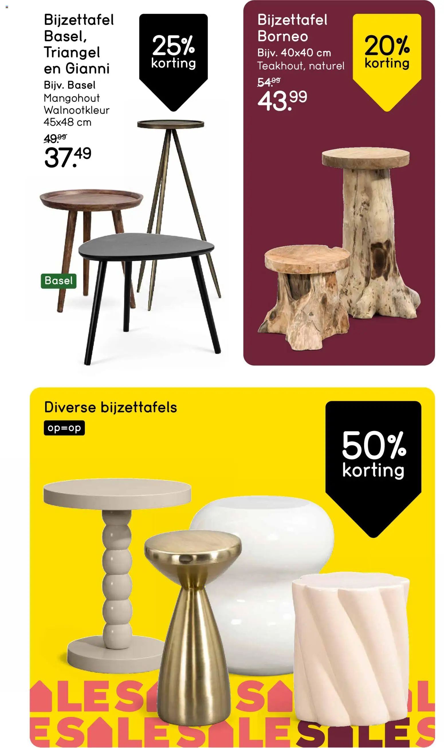 {H1} | Pagina: 16 | Producten: Bijzettafels