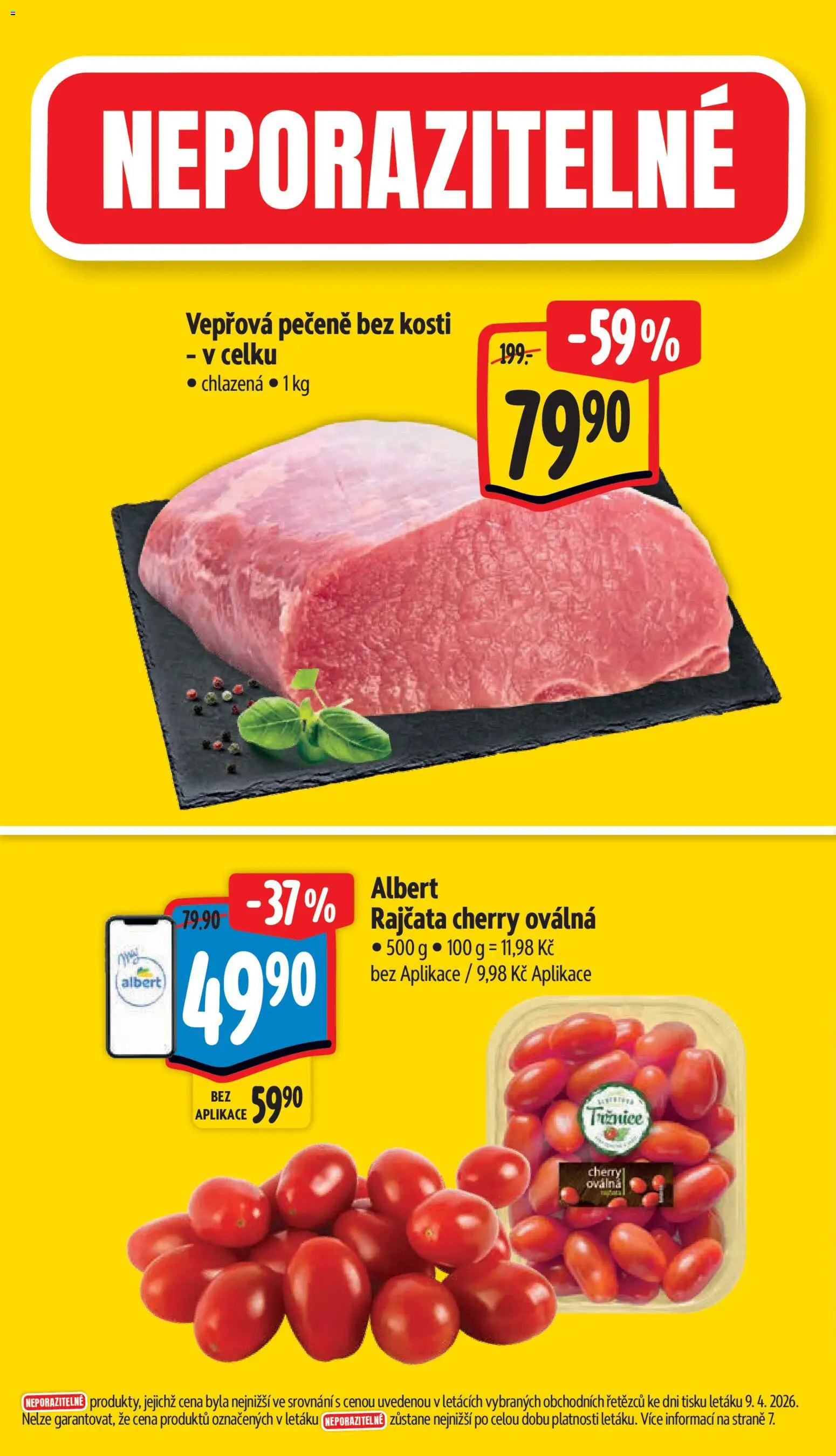 Albert leták - Supermarket od 15.04.2026 | Strana: 2 | Produkty: Vepřová pečeně, Rajčata