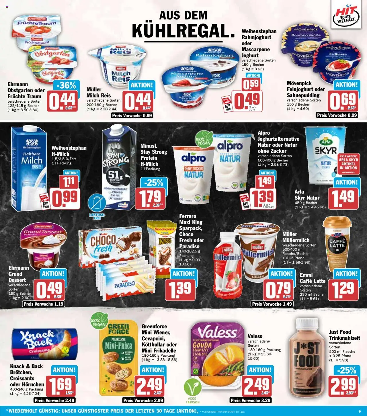 HIT - Bayern – gültig ab 13.10.2025 | Seite: 9 | Produkte: Milch, Joghurt, Arla skyr, Zucker