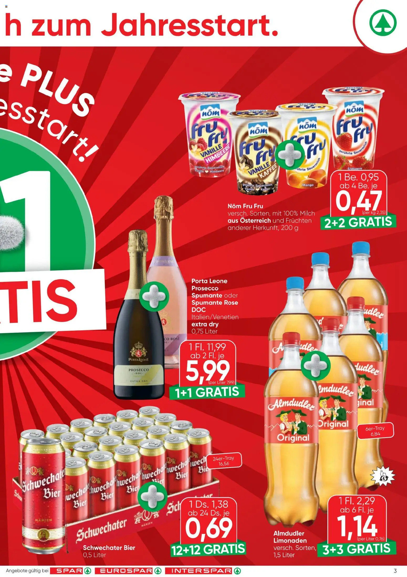 Spar Flugblatt gültig ab 22.01.2026 | Seite: 3 | Produkte: Mango, Himbeere, Milch, Kaffee