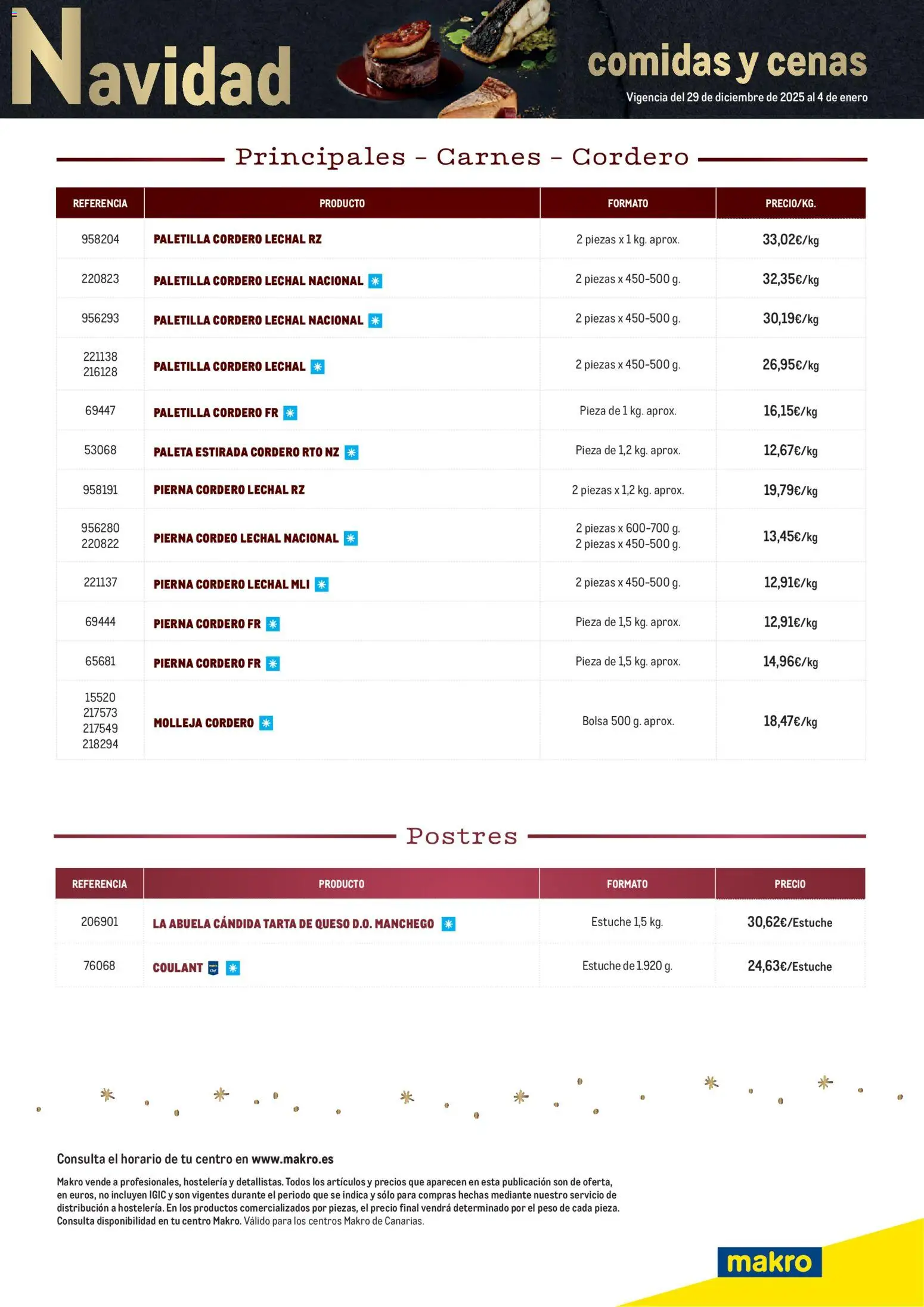 Makro - Cena Navidad Canarias │ válido desde el 29.12.2025 | Página: 4 | Productos: Queso, Bolsa, Peso, Φίλτρο καφέ
