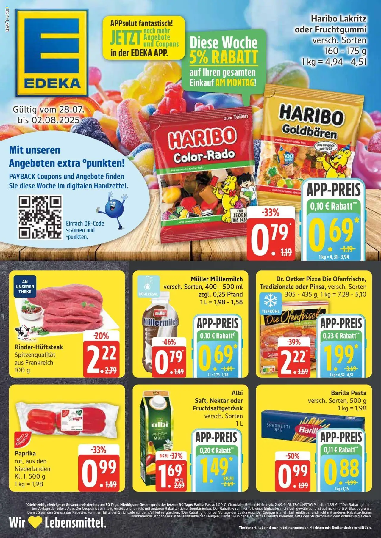 Edeka prospekt Handorf	 - gültig ab dem 27.07.2025 | Seite: 5 | Produkte: Pasta, Müllermilch, Pizza, Muller mullermilch