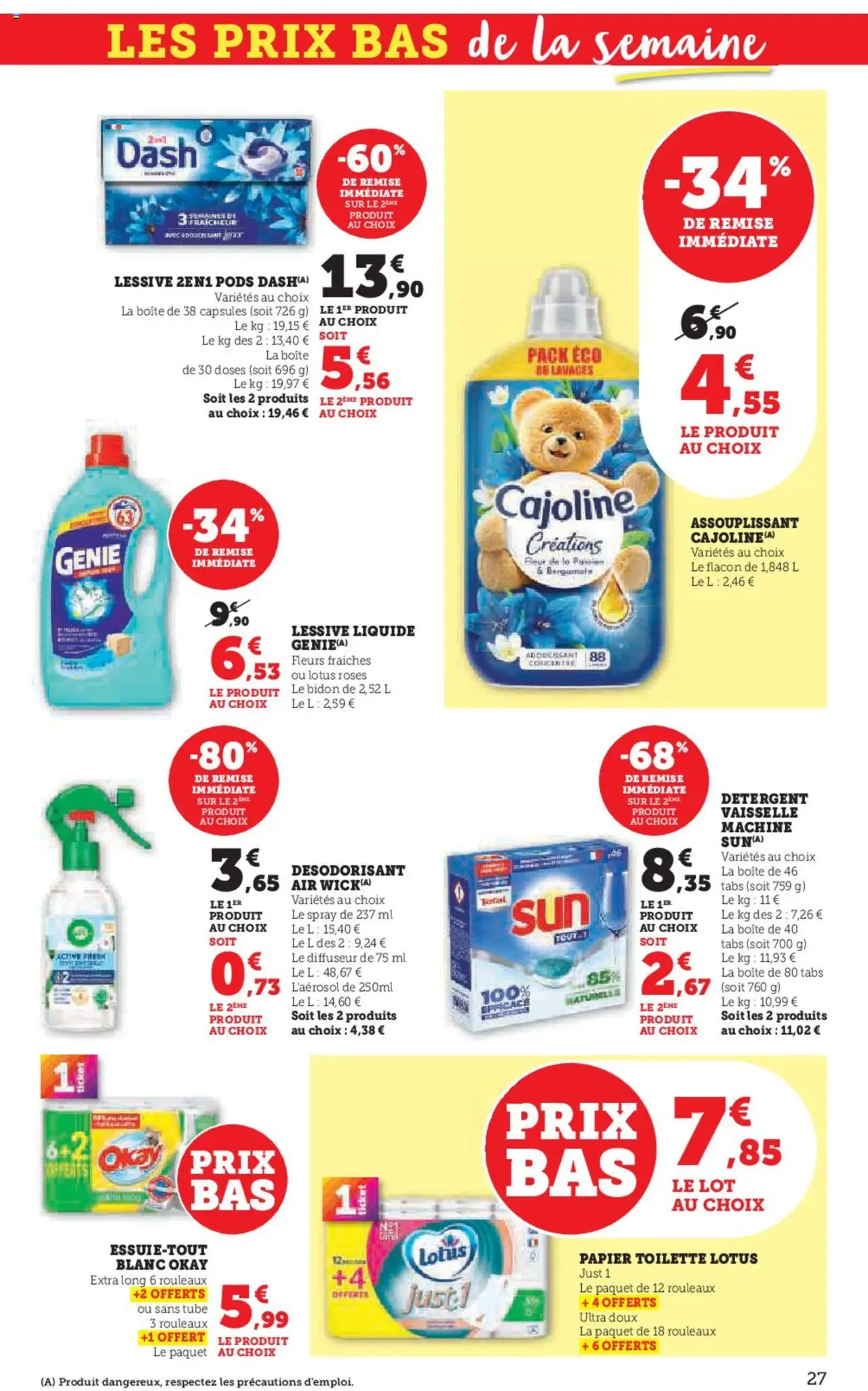 {H1} | Page: 27 | Produits: Papier toilette, Diffuseur, Adoucissant, Papier toilette Lotus