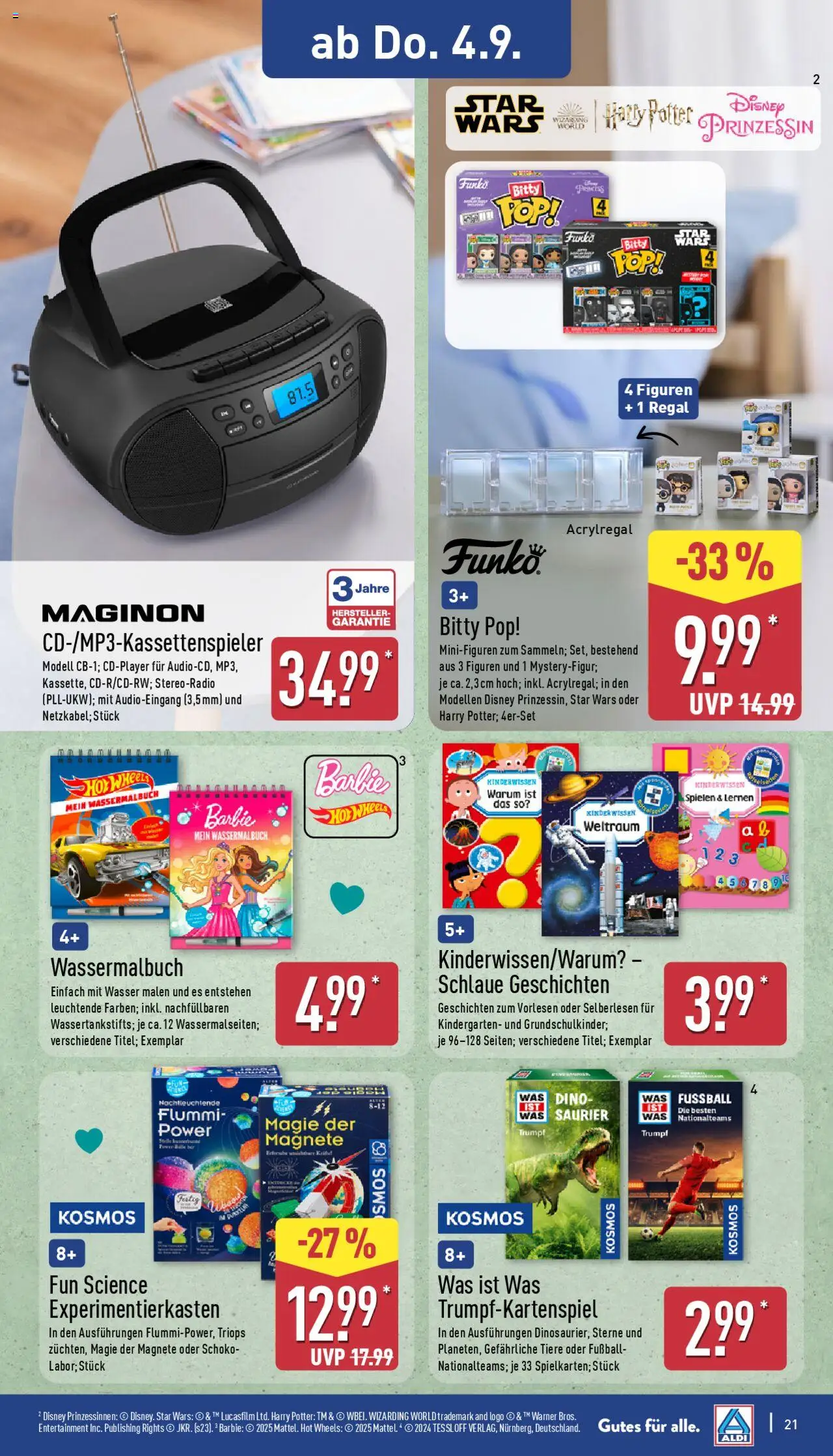 Aldi Prospekt 	 - gültig ab dem 01.09.2025 | Seite: 21 | Produkte: Regal, Fußball, Wasser