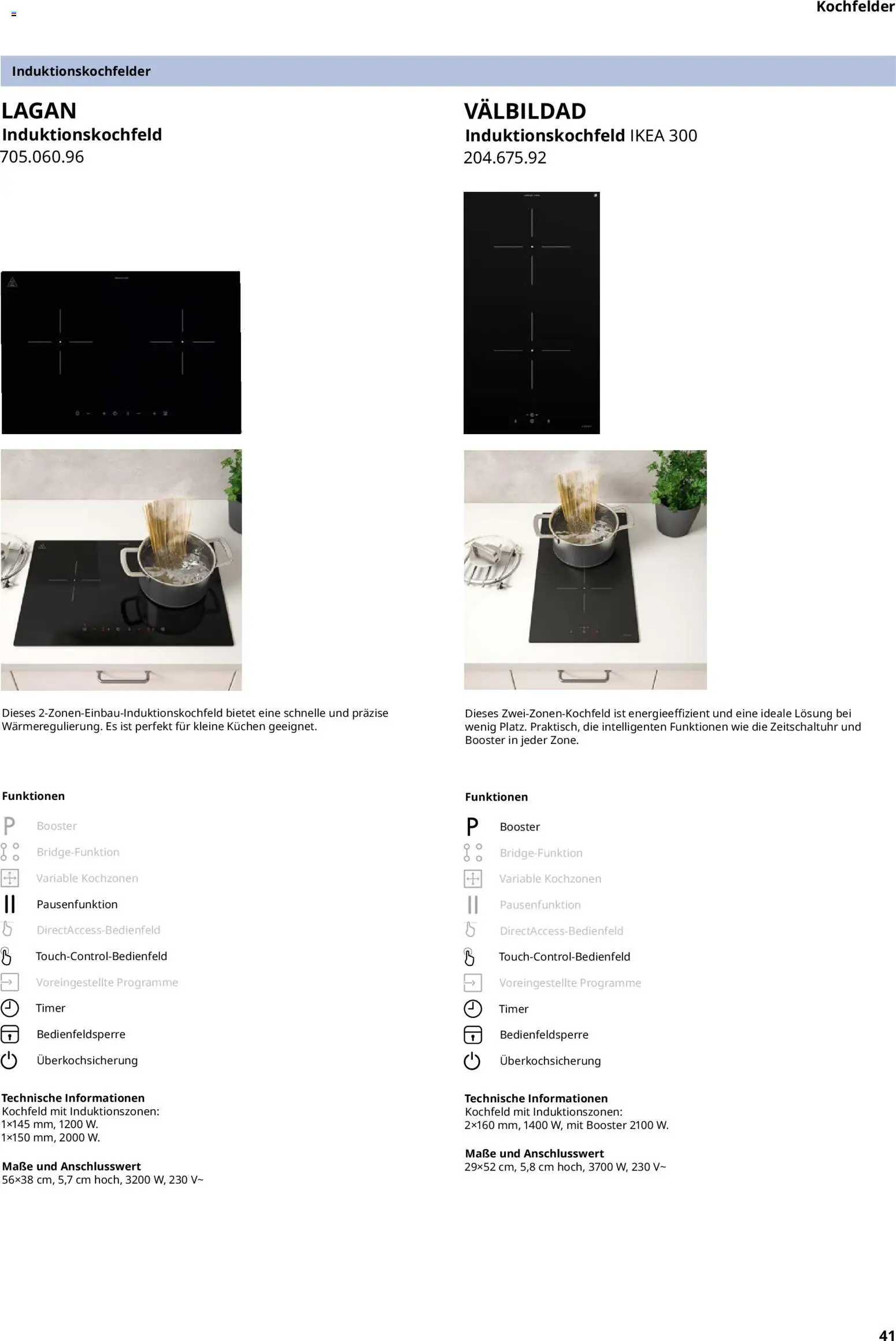Ikea Elektrogeräte – gültig ab 02.01.2026 | Seite: 41 | Produkte: Kochfeld, Kuchen