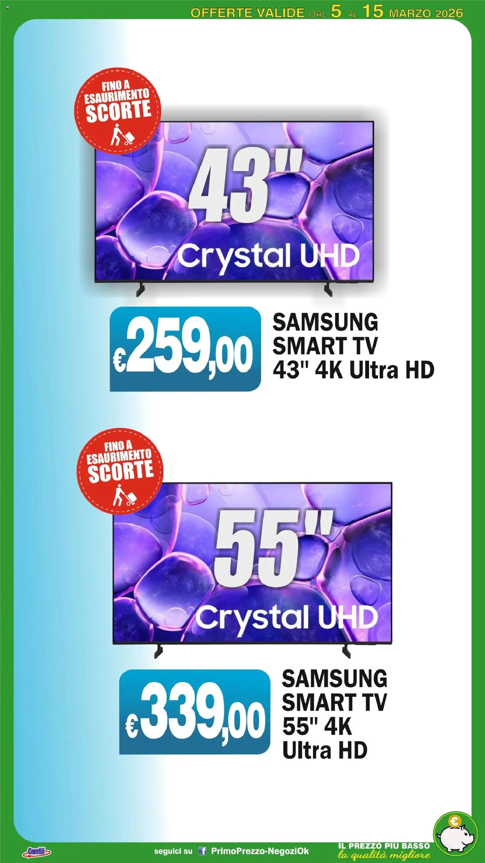 Volantino Primo Prezzo del 05.03.2026 | Pagina: 47 | Prodotti: smart TV, TV, Samsung